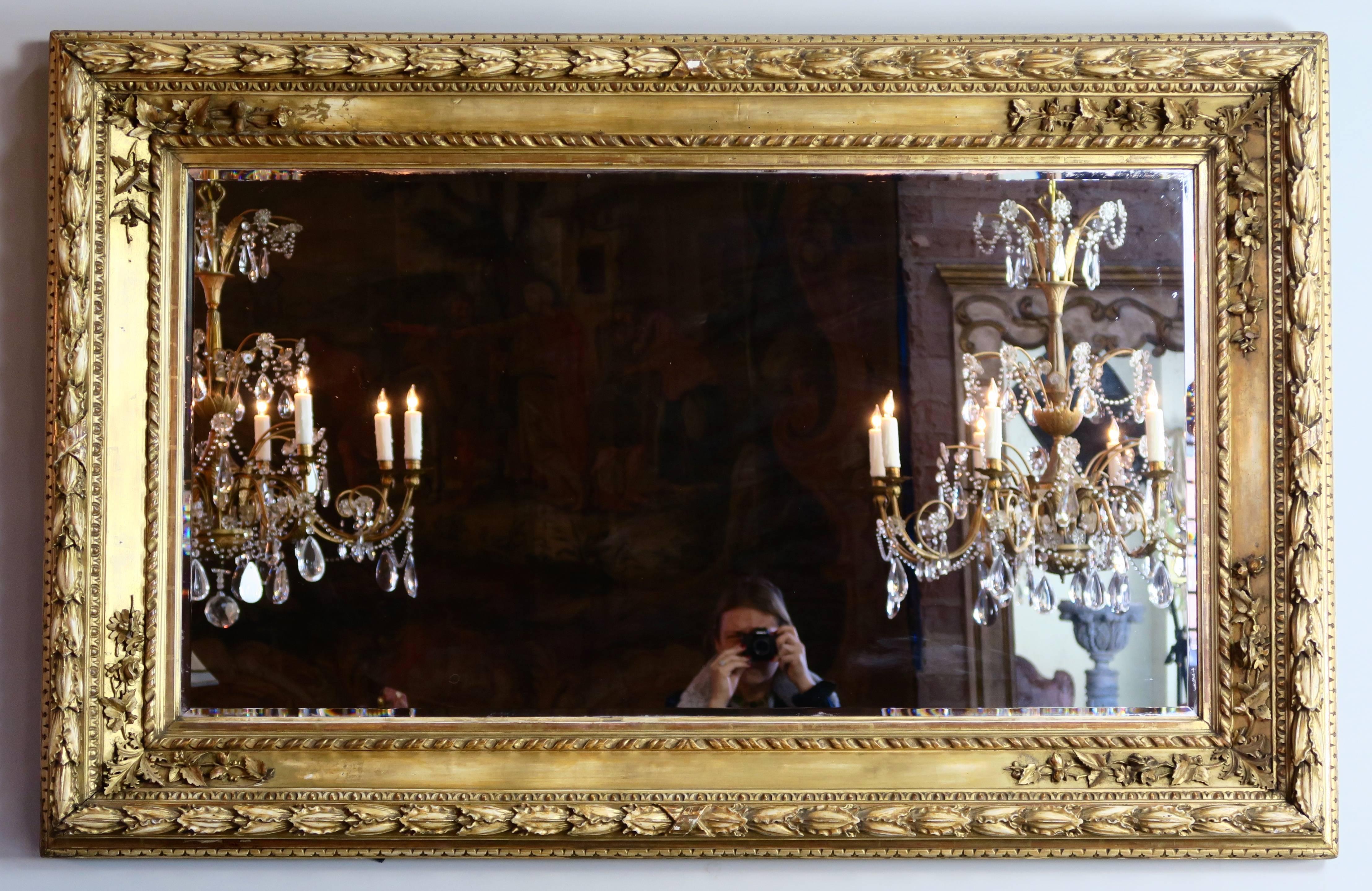 19th Century Italian Gilt Wood Mirror 3