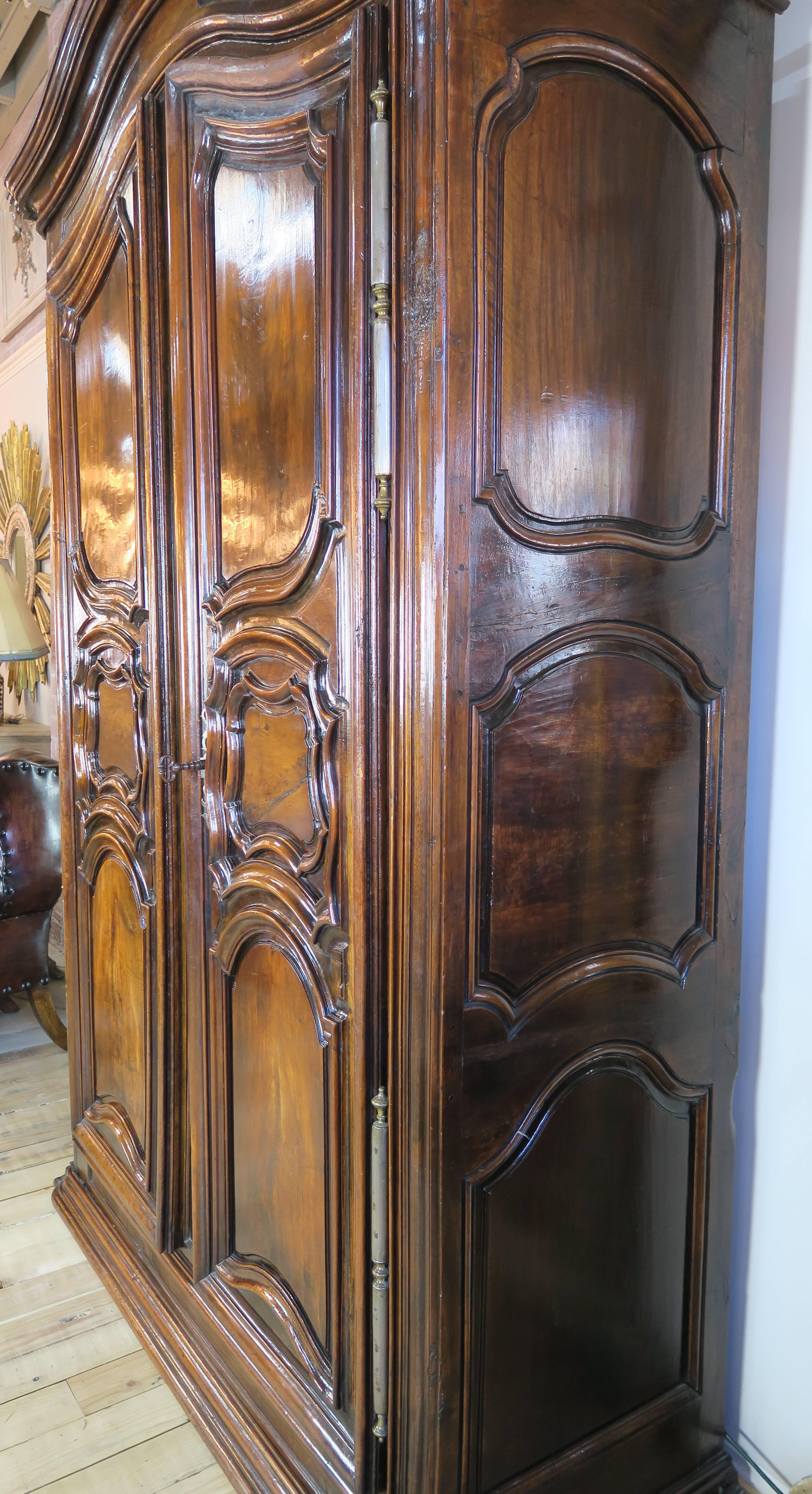 Nickel 18th Century French Walnut Armoire