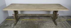 19th Century Italian Carved Wood Trestle Table