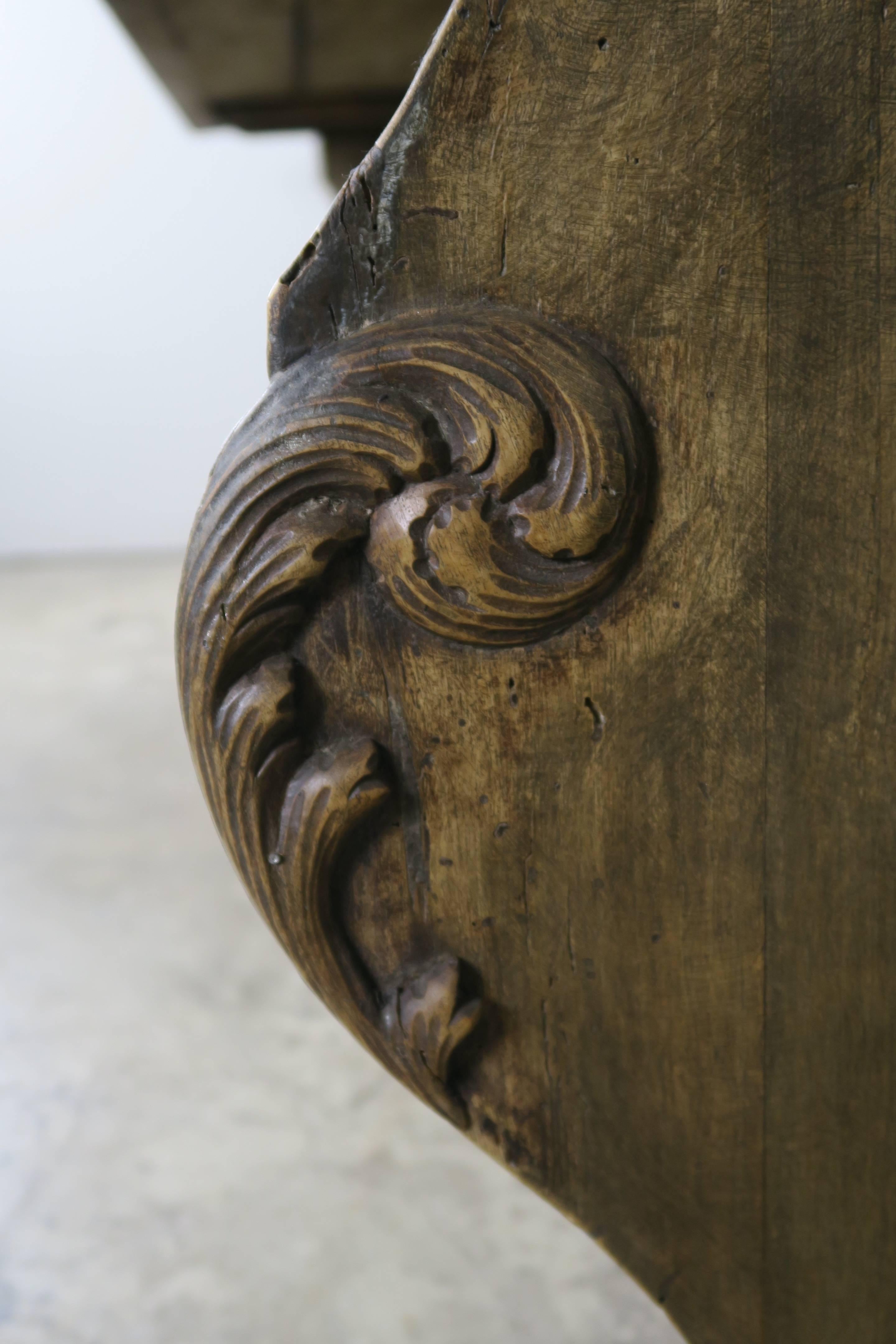 19th Century Italian Carved Wood Trestle Table 3