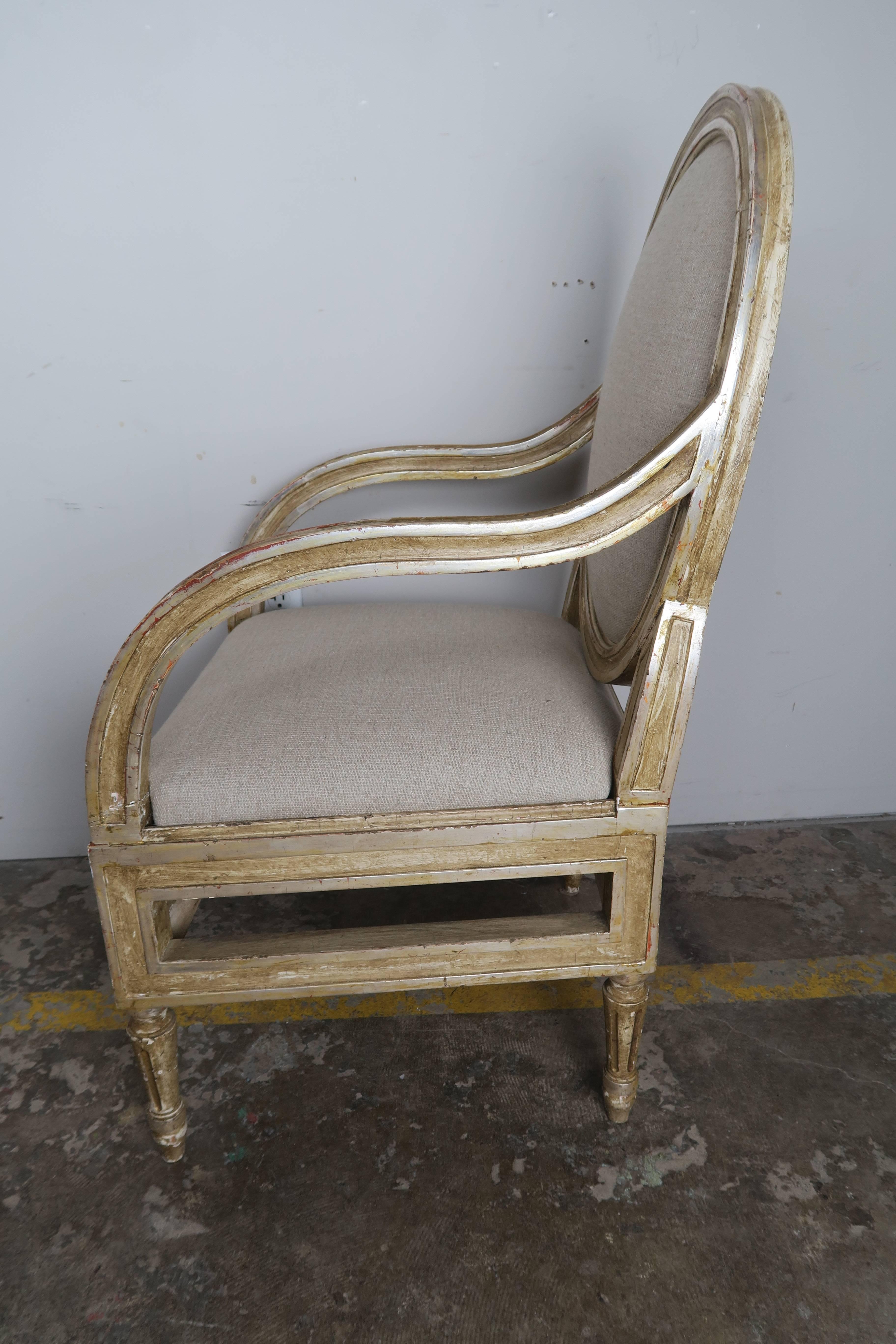 Wood Set of Ten Italian Painted and Parcel-Gilt Dining Chairs