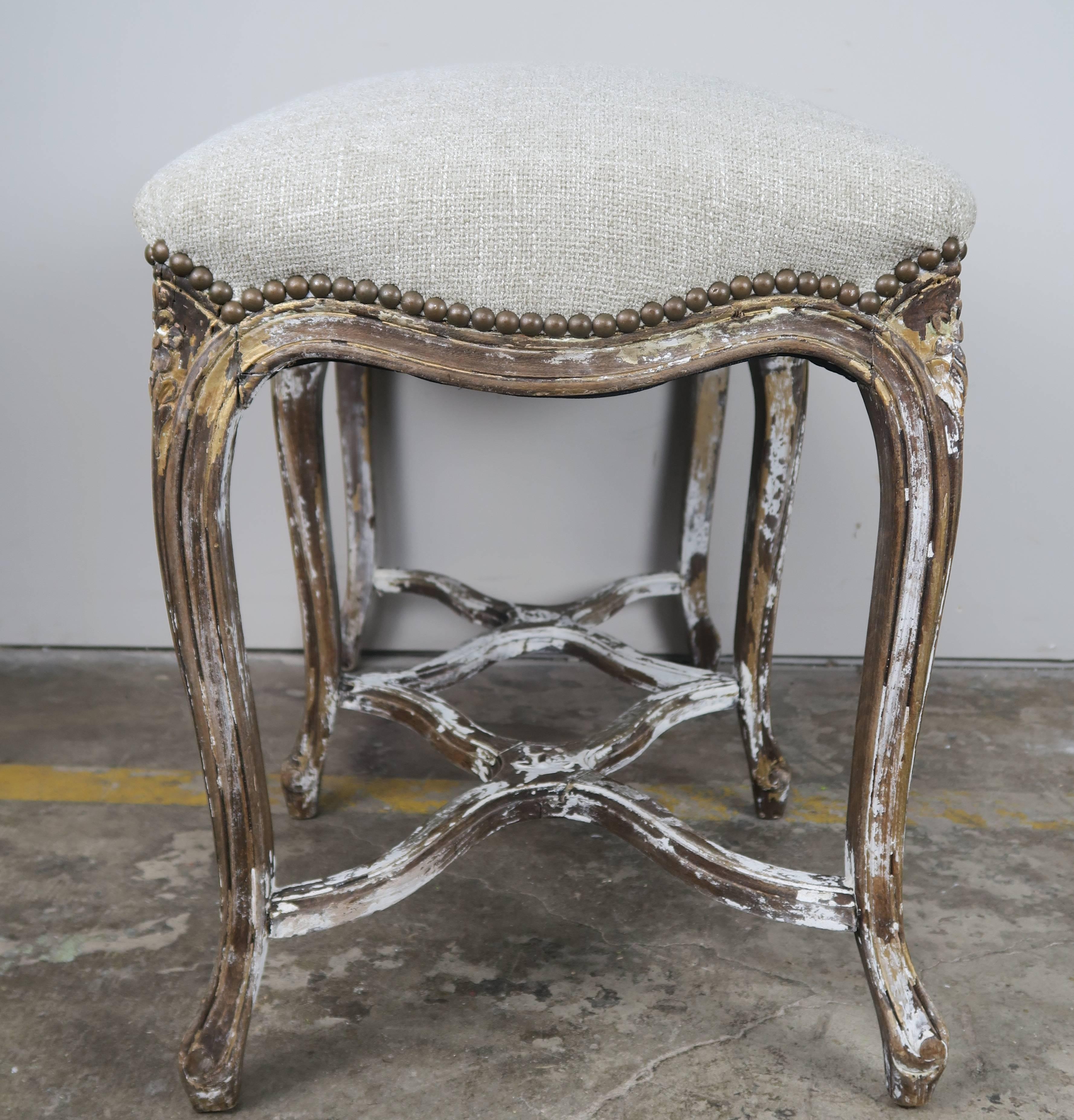 French Louis XV Style Giltwood Bench 1