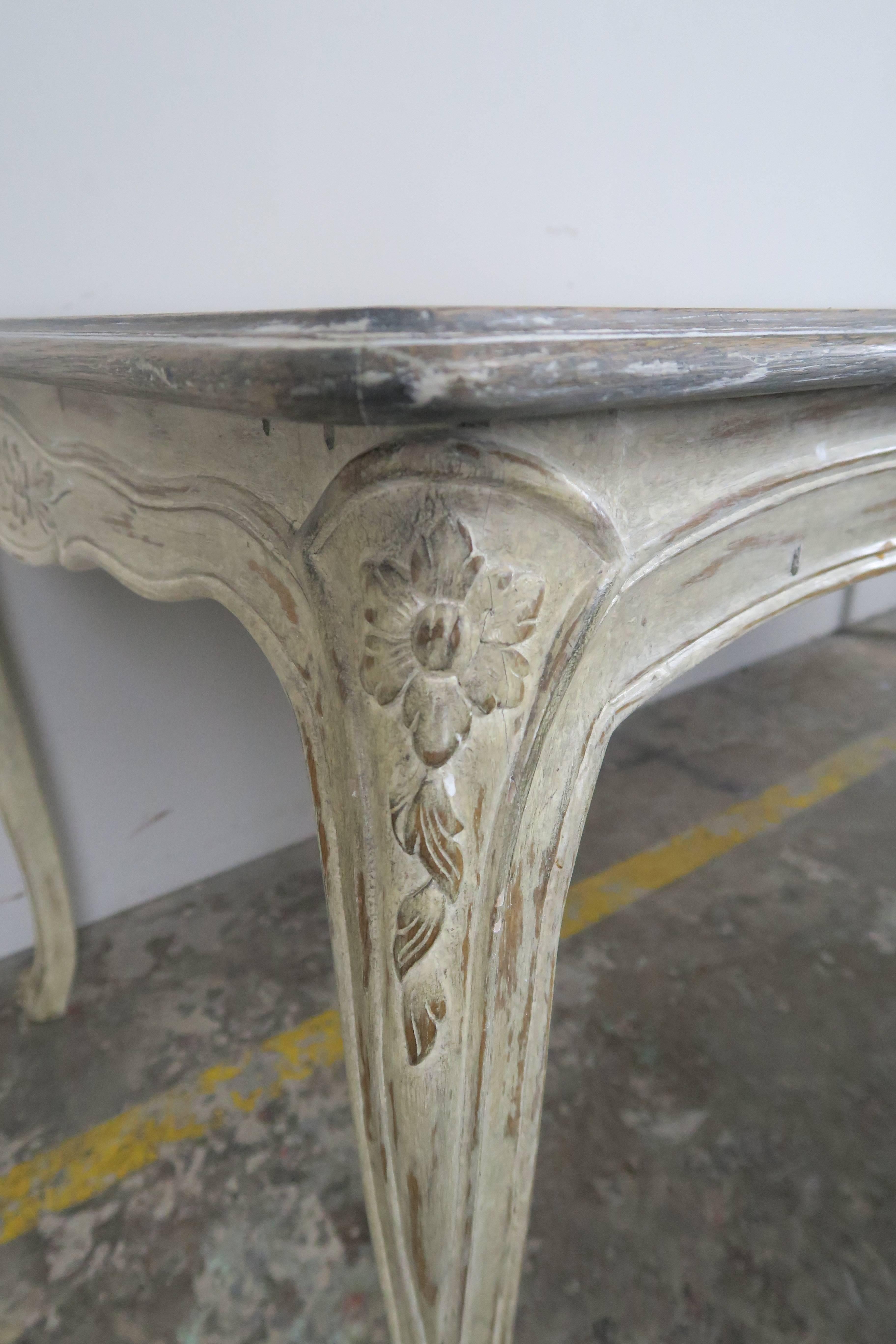 Mid-20th Century French Louis XV Style Painted Dining Table