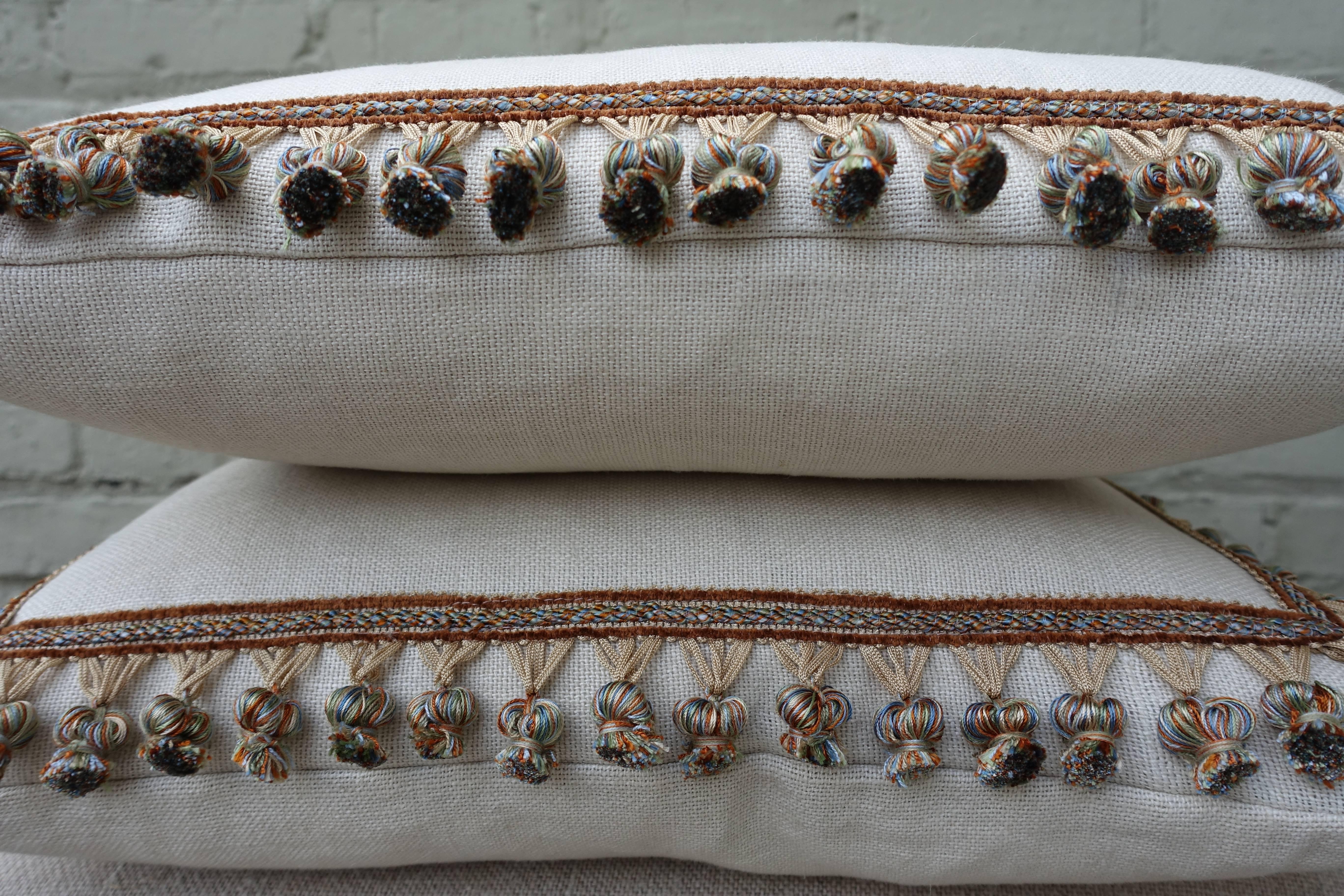 18th Century and Earlier Pair of 18th Century Italian Appliqued Pillows