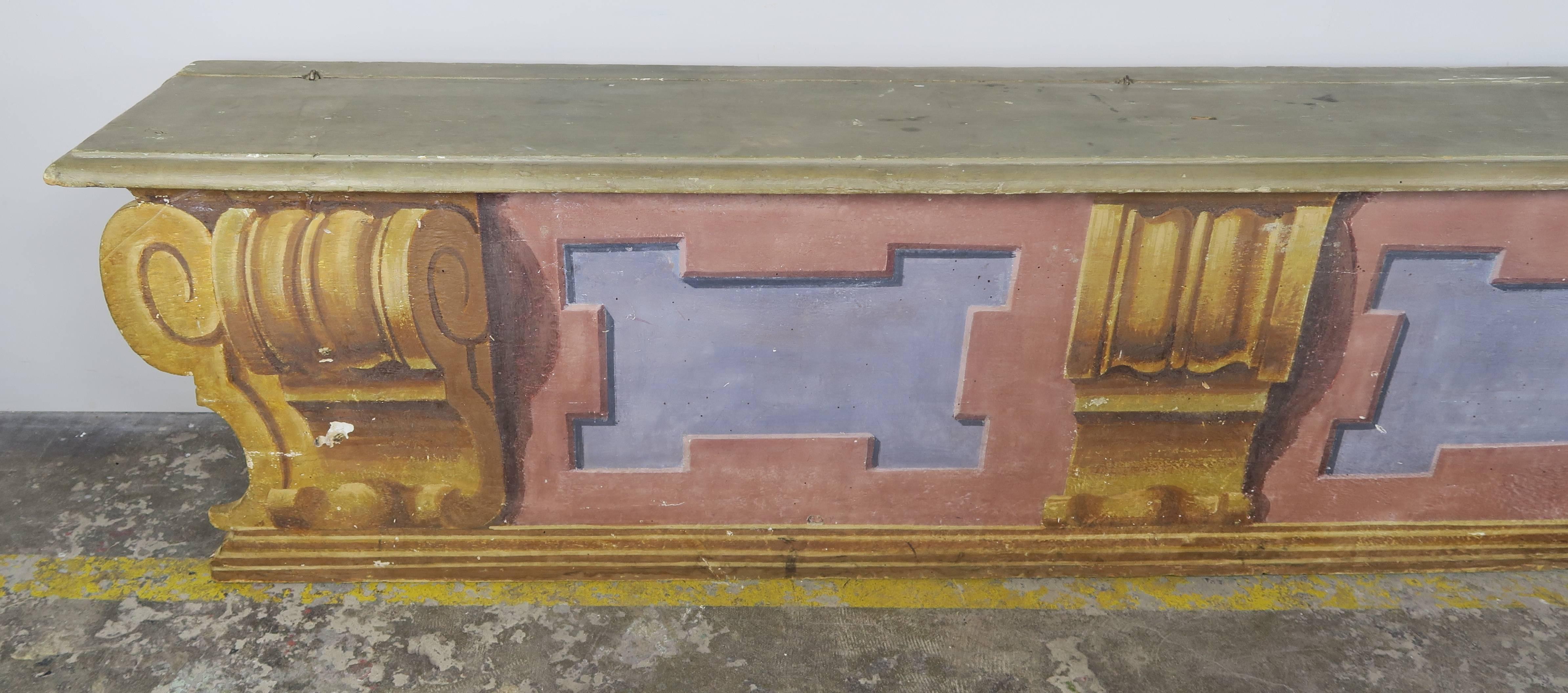 Neoclassical 19th Century Italian Painted Bench or Cassone