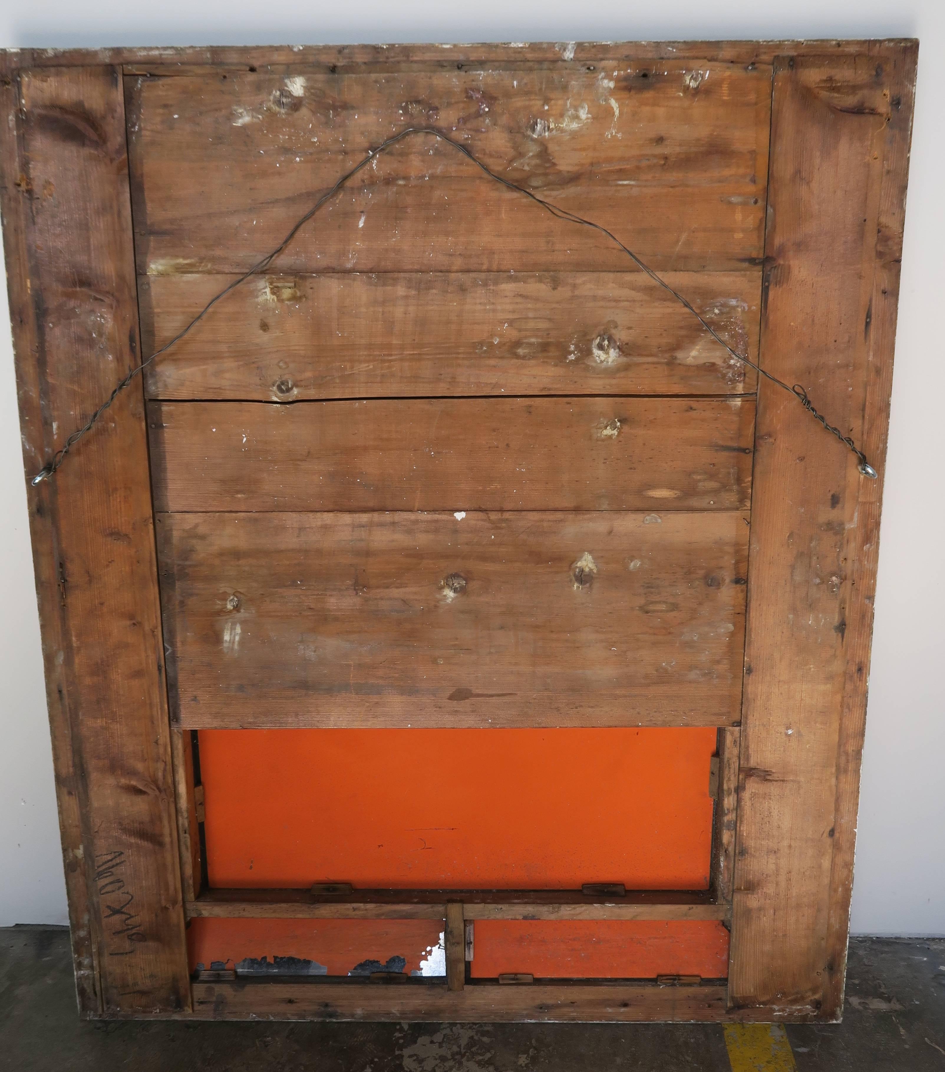 19th Century French Carved Painted Mirror 1
