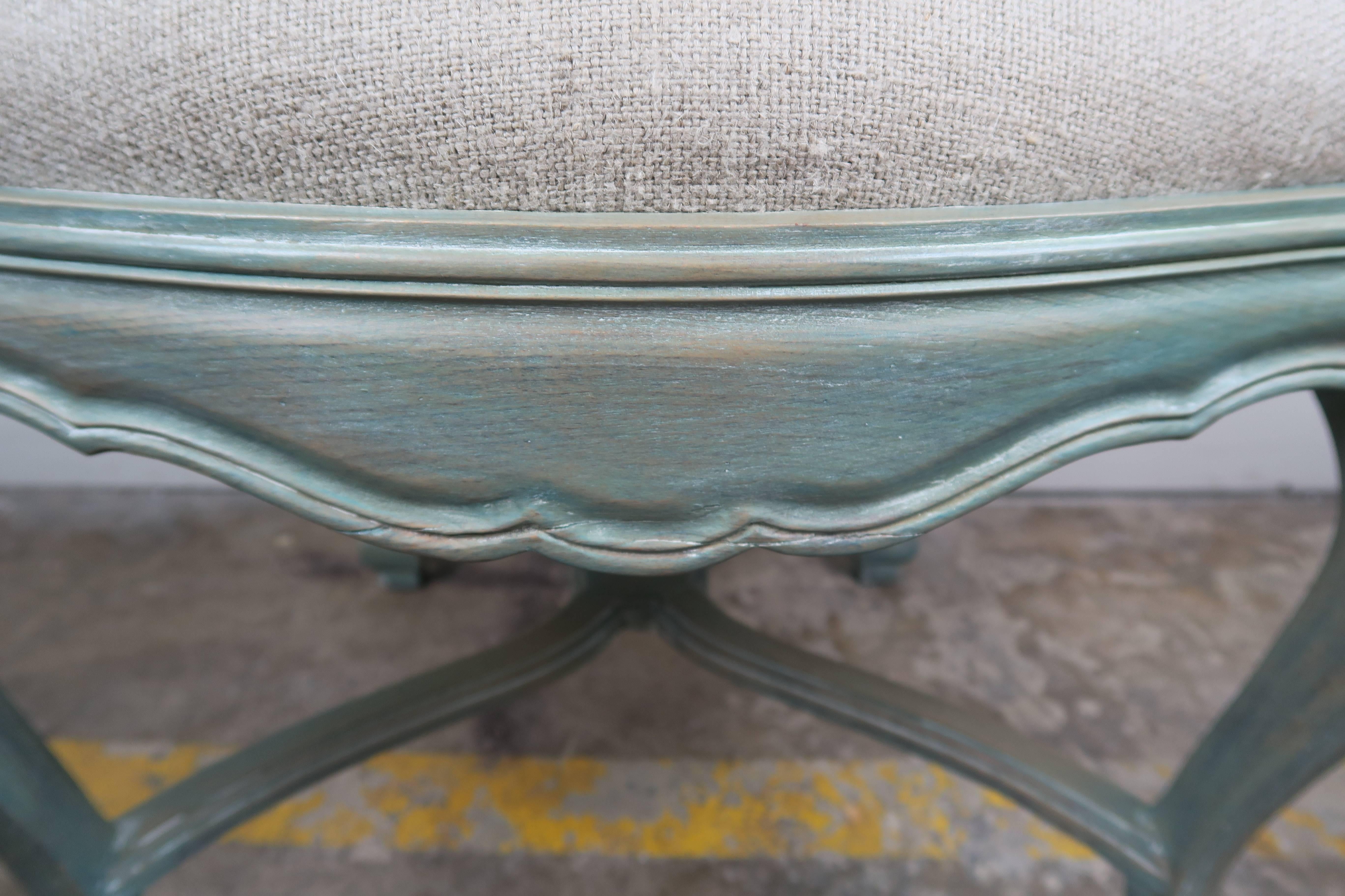 Set of 8 Louis XV Style Painted Dining Chairs, circa 1930s 2