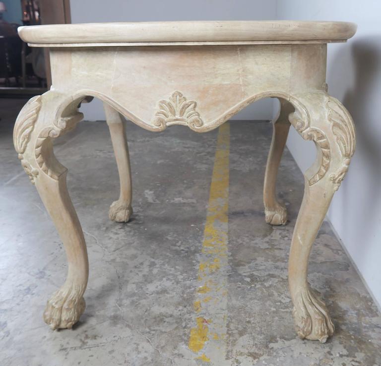 French White Washed Natural Walnut Side Tables Pair