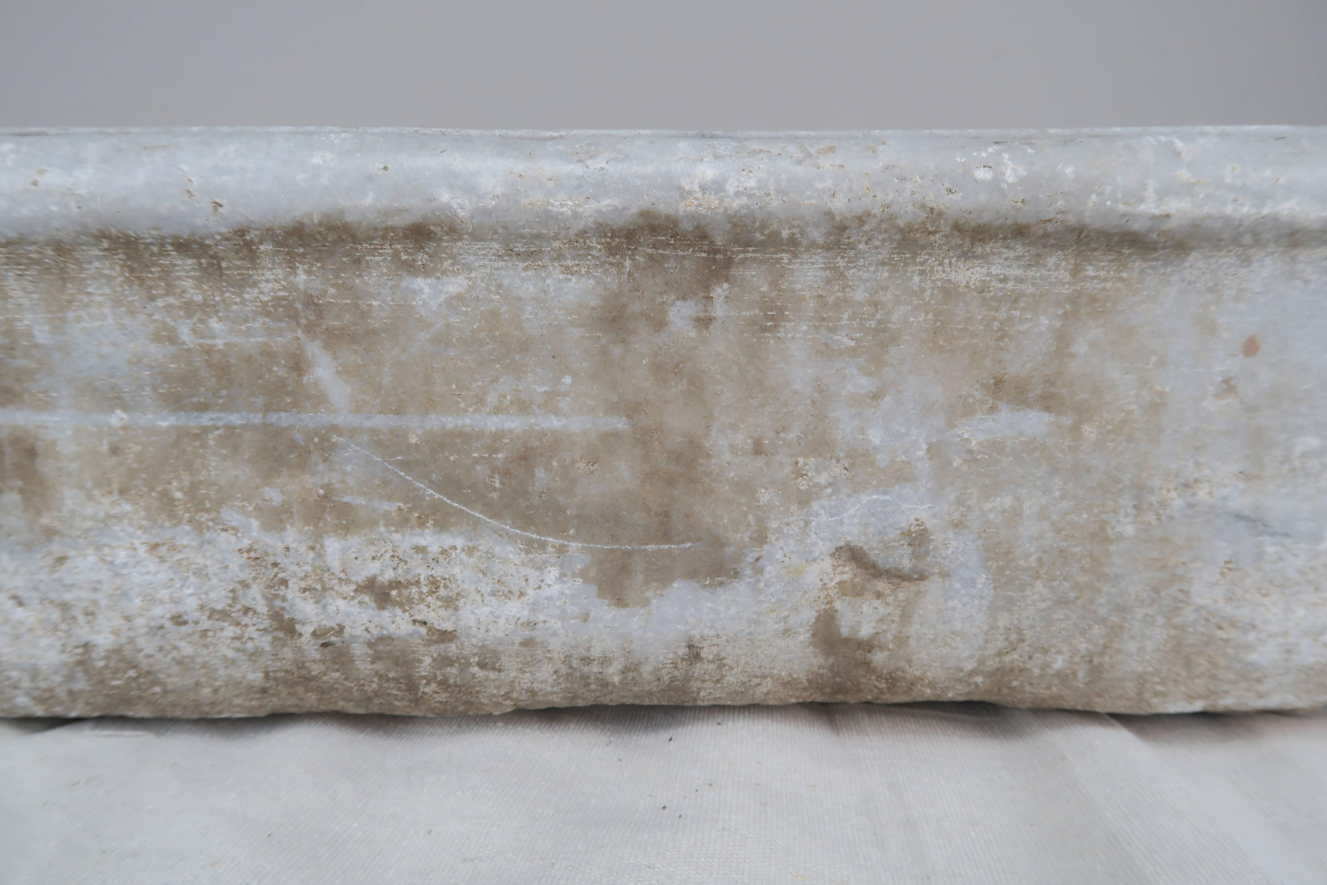 19th Century Italian Carrara Marble Sink 1
