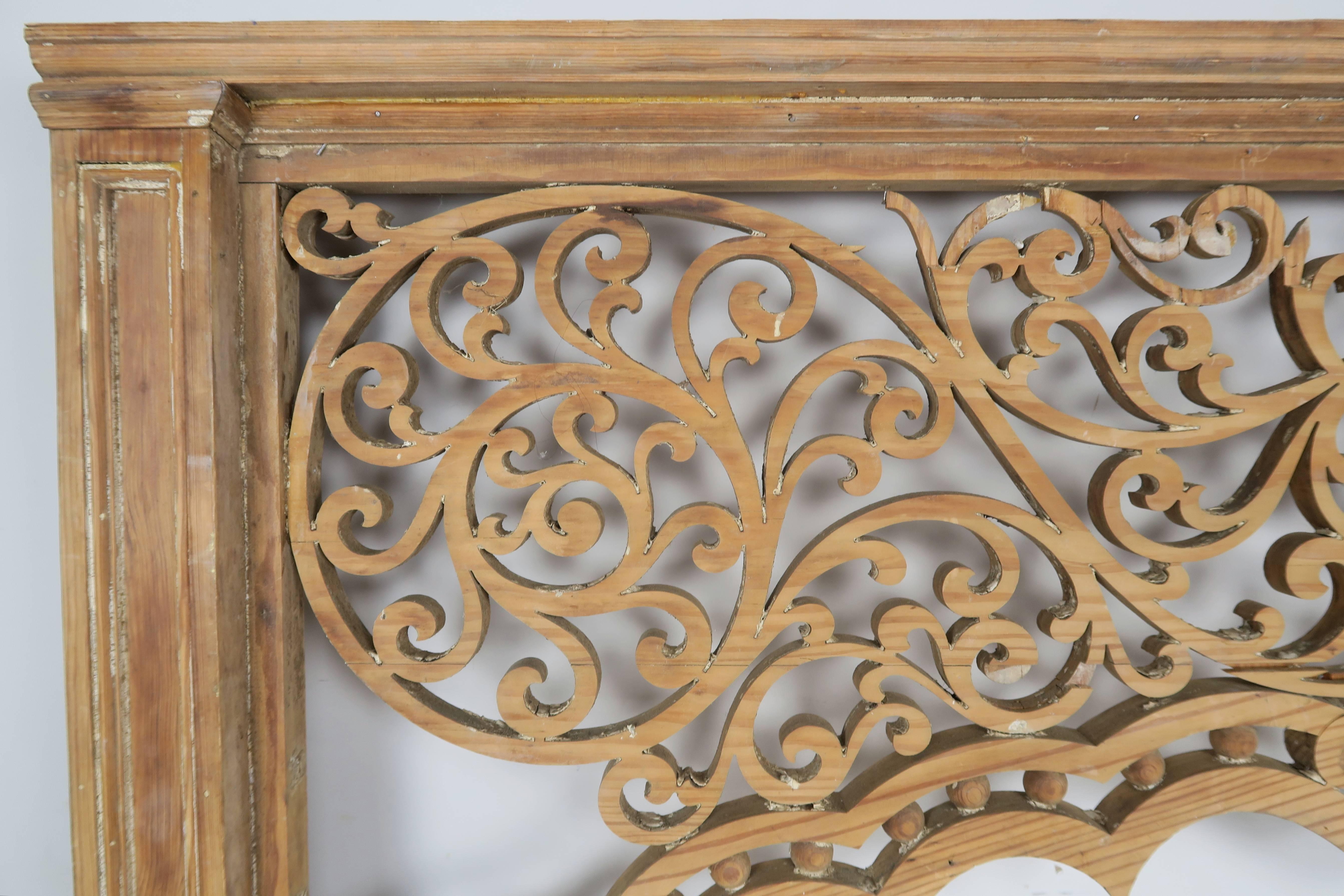 Rococo Carved Wood Scrolled Architectural Piece