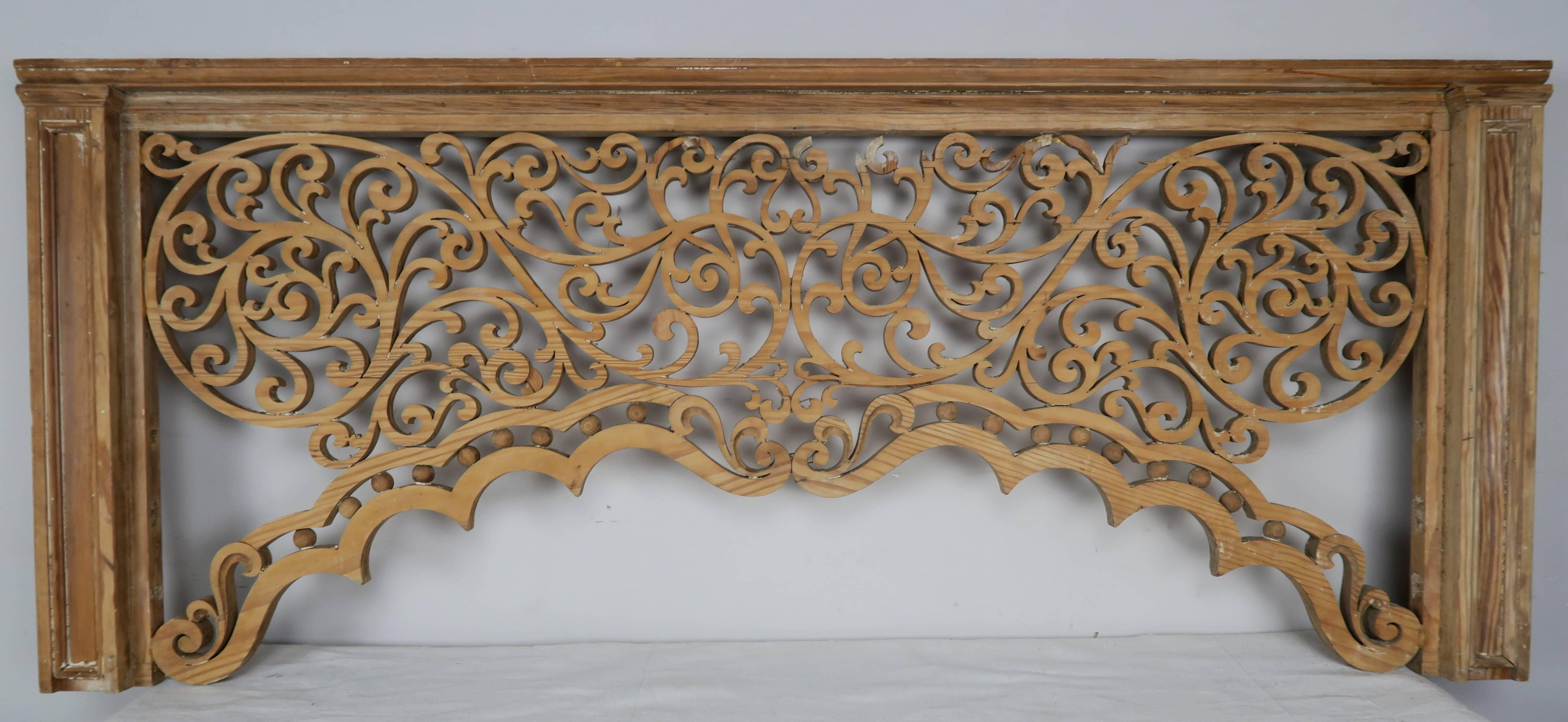 Carved Wood Scrolled Architectural Piece 1