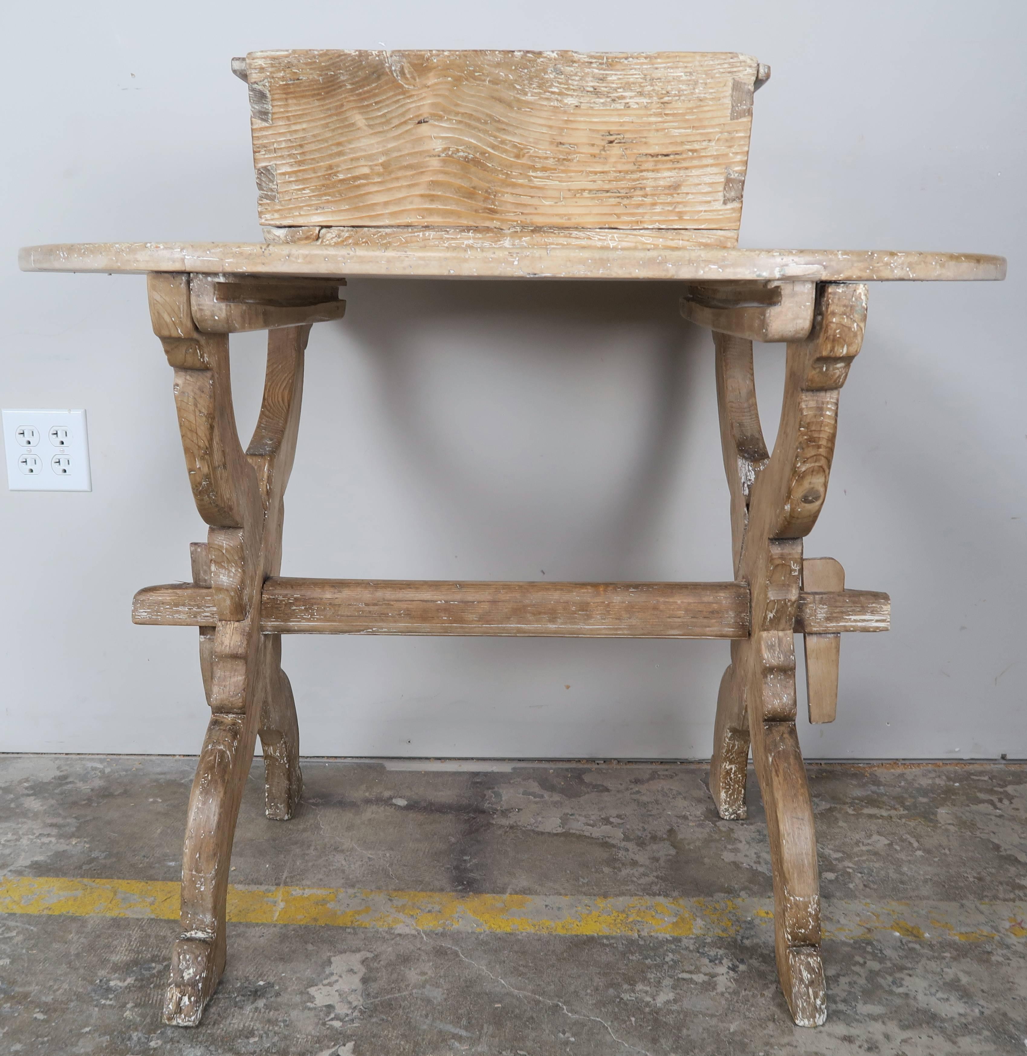 French 19th Century Primitive Wood Table In Distressed Condition In Los Angeles, CA