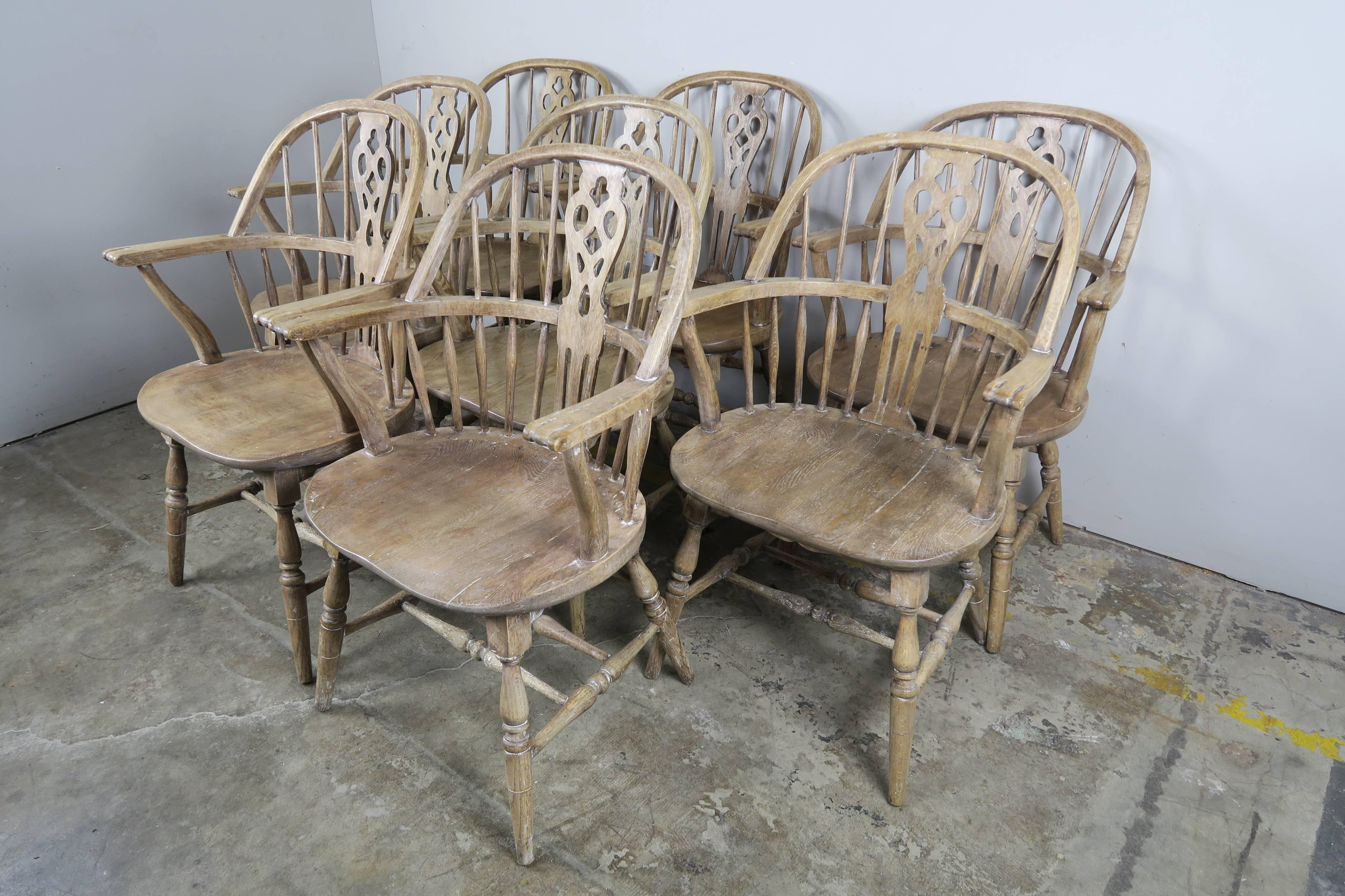 George IV Set of Eight English Windsor Style Armchairs