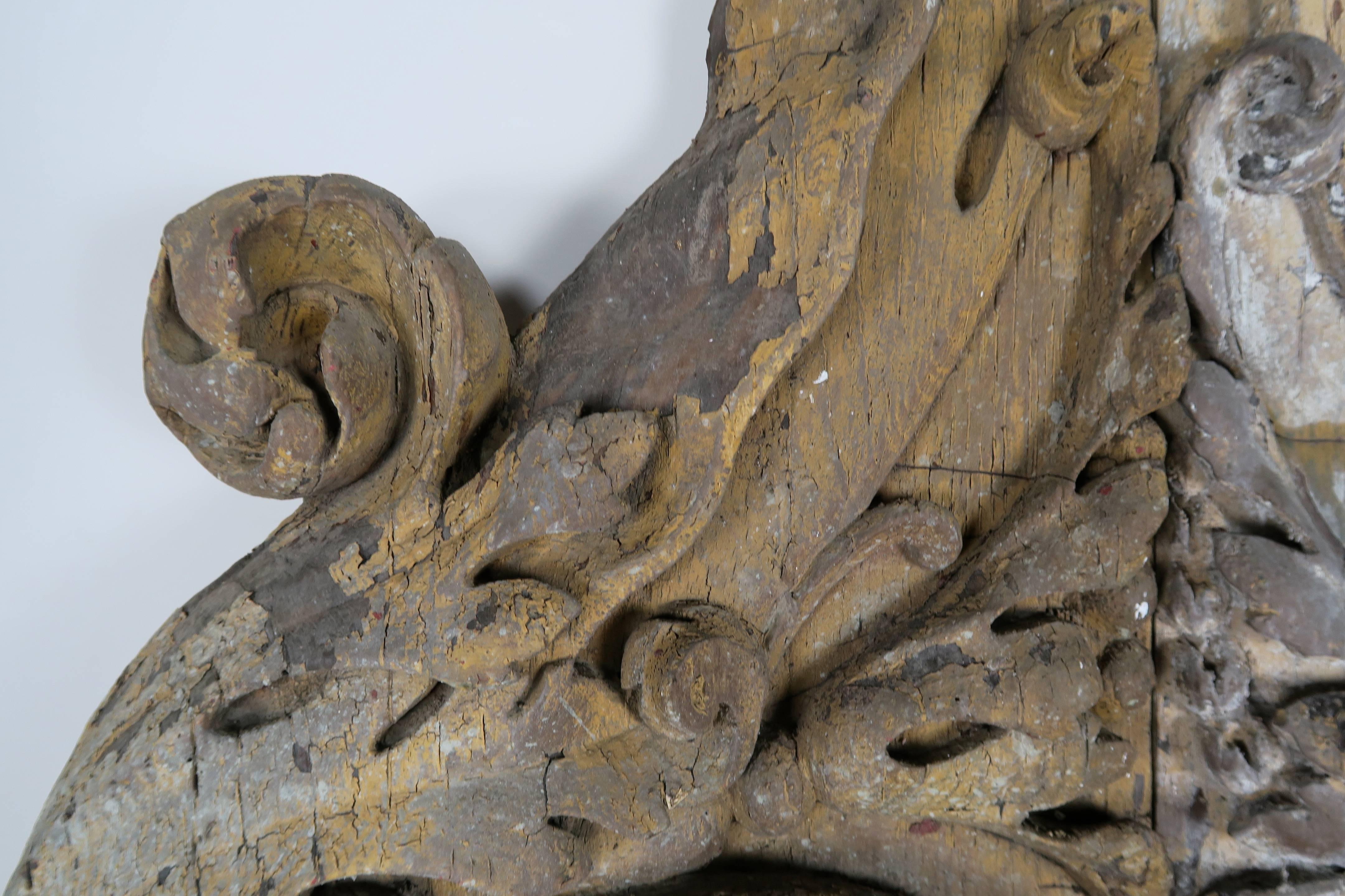 Italian Pair of Carved Scrolled Acanthus Leaf Decor