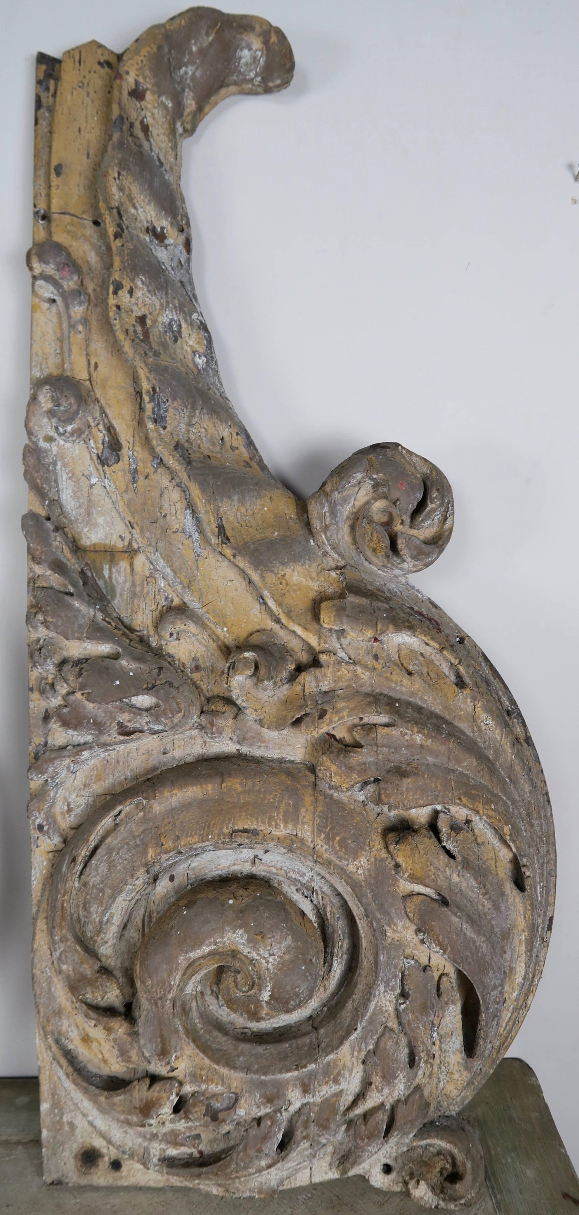 Pair of Carved Scrolled Acanthus Leaf Decor 2
