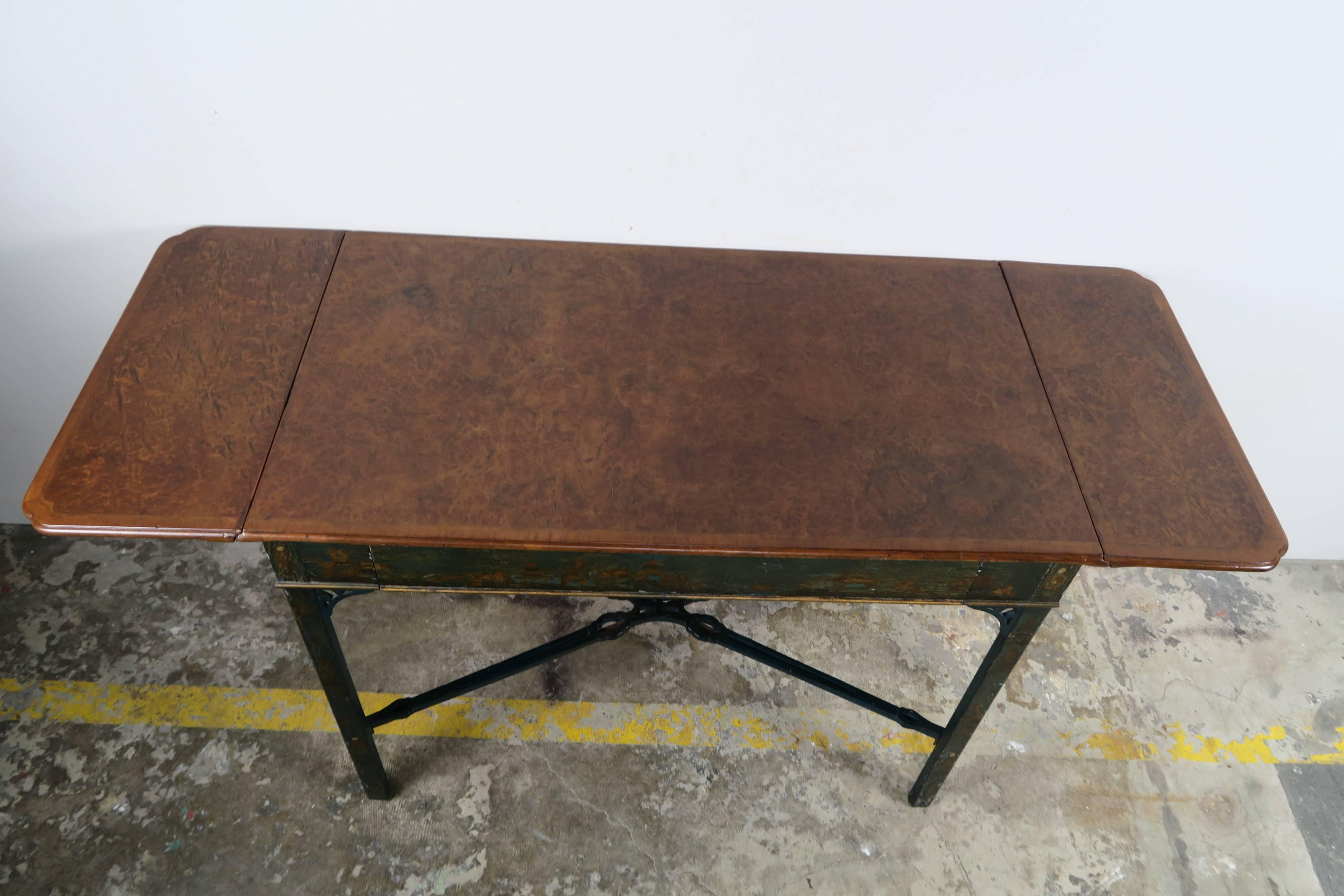 English Painted Chinoiserie Chippendale Style Table 1