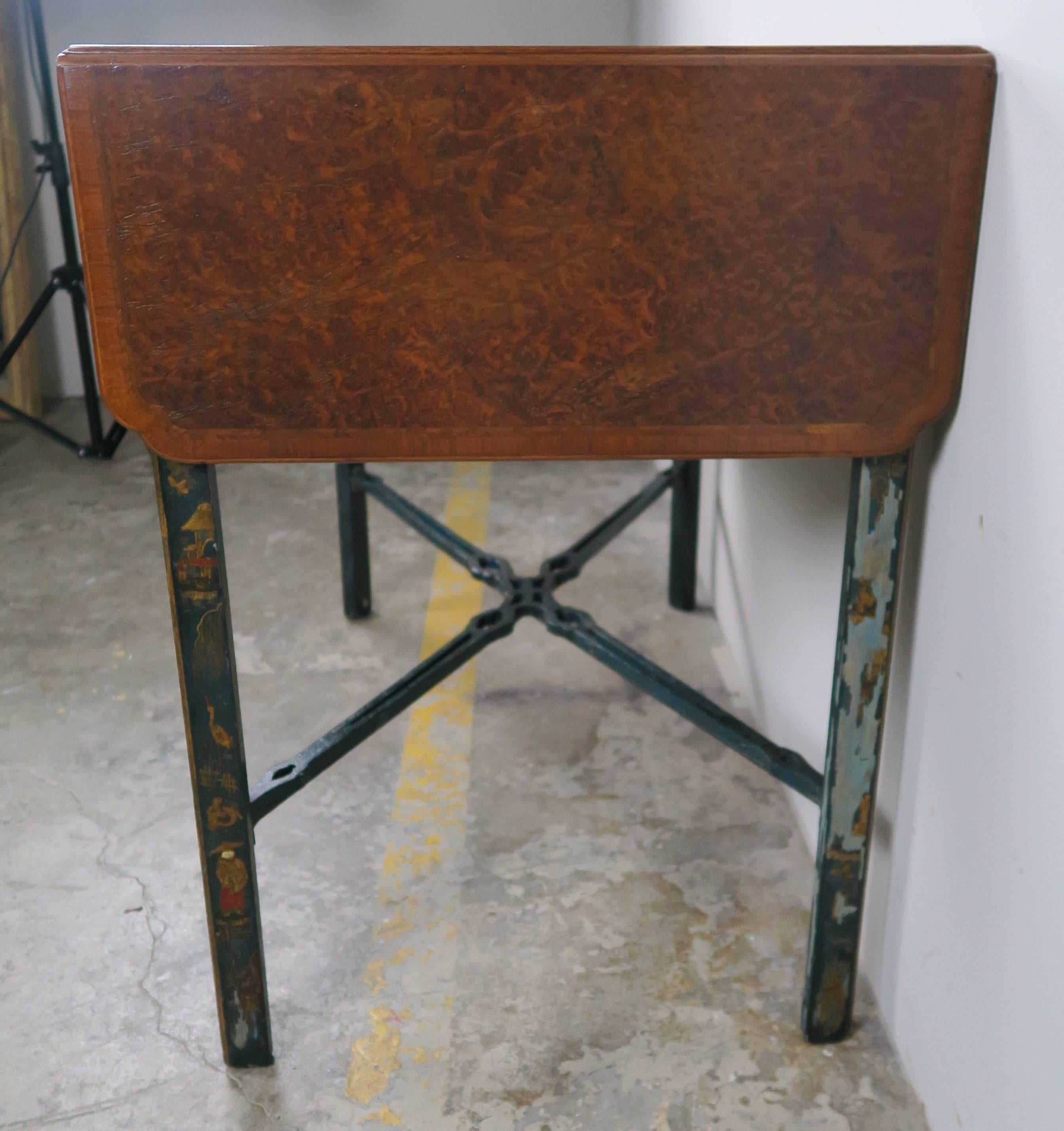 English Painted Chinoiserie Chippendale Style Table 4