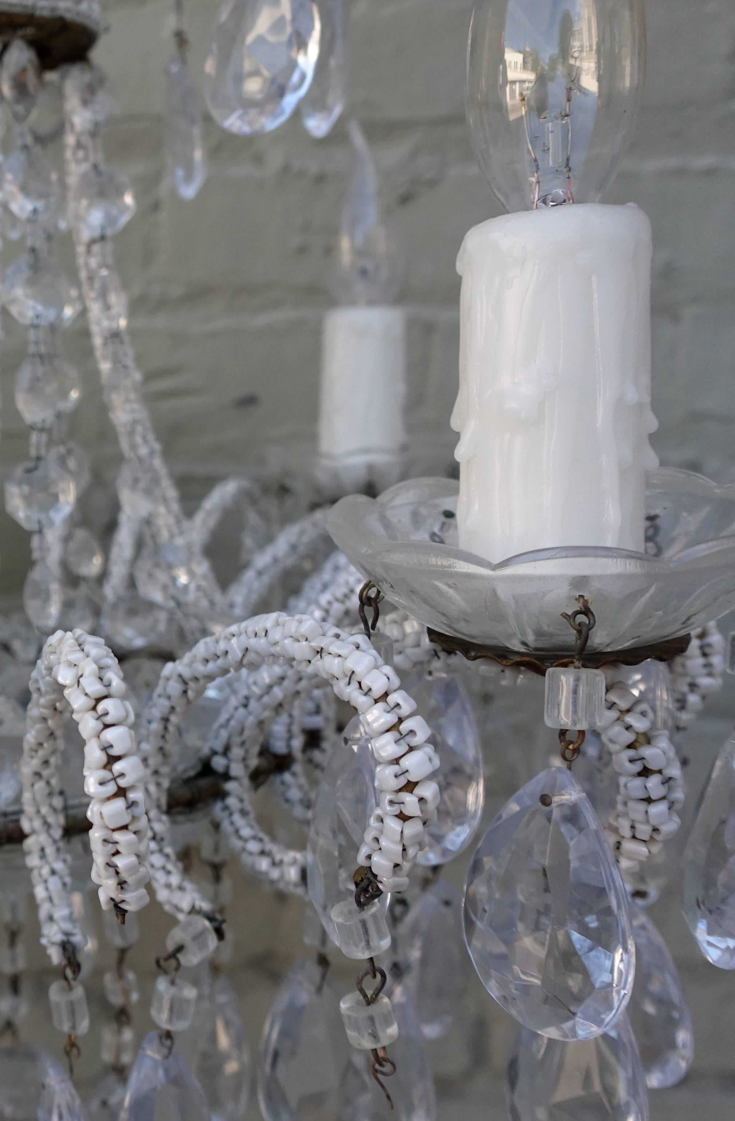 Four-Light Crystal Chandelier with Strung Beading 2