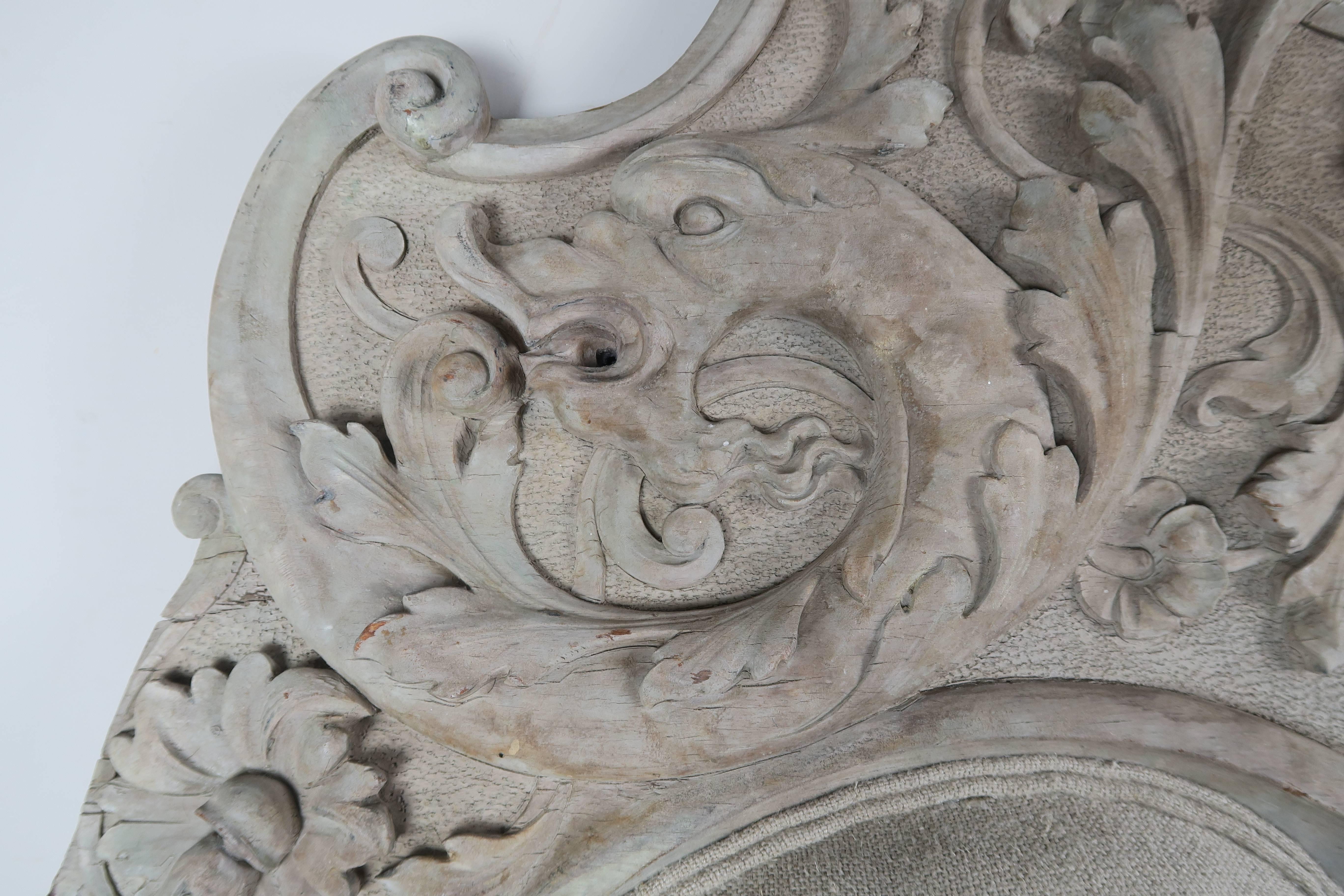 19th Century, Italian Carved Rococo Style Headboard 1