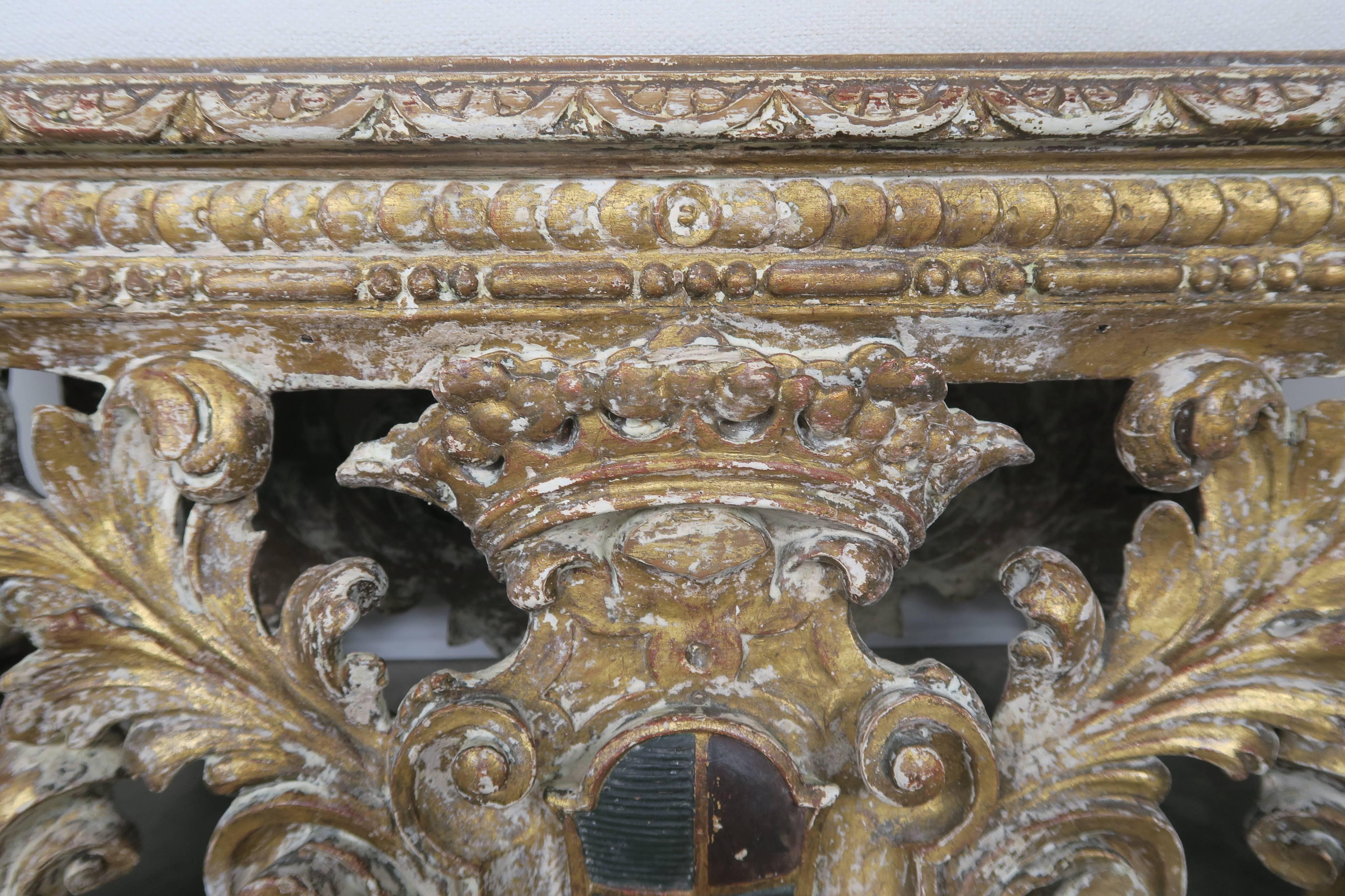 18th Century, Italian Baroque Style Giltwood Bench 3