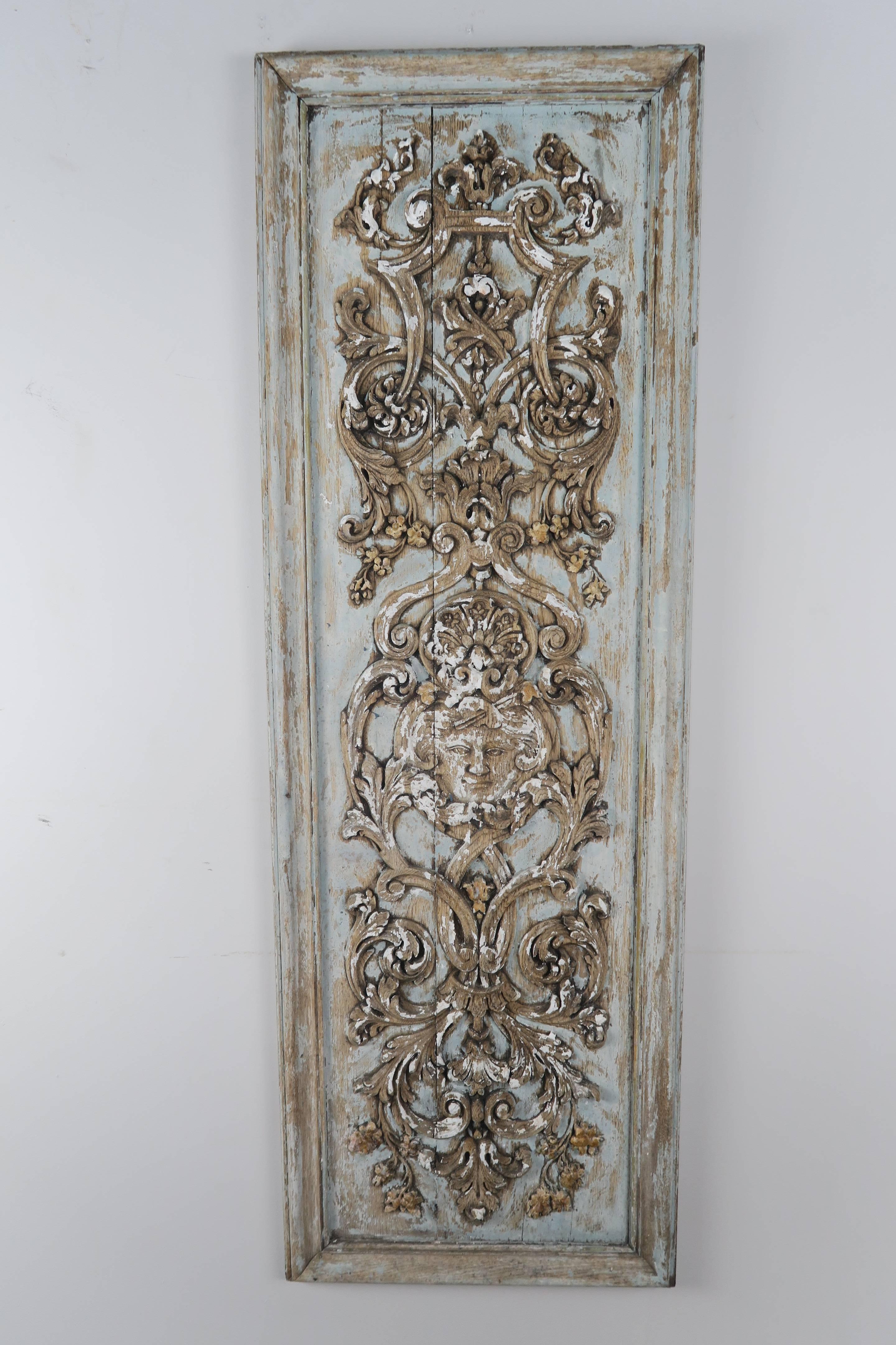 19th Century Italian Carved Wood Panel 2