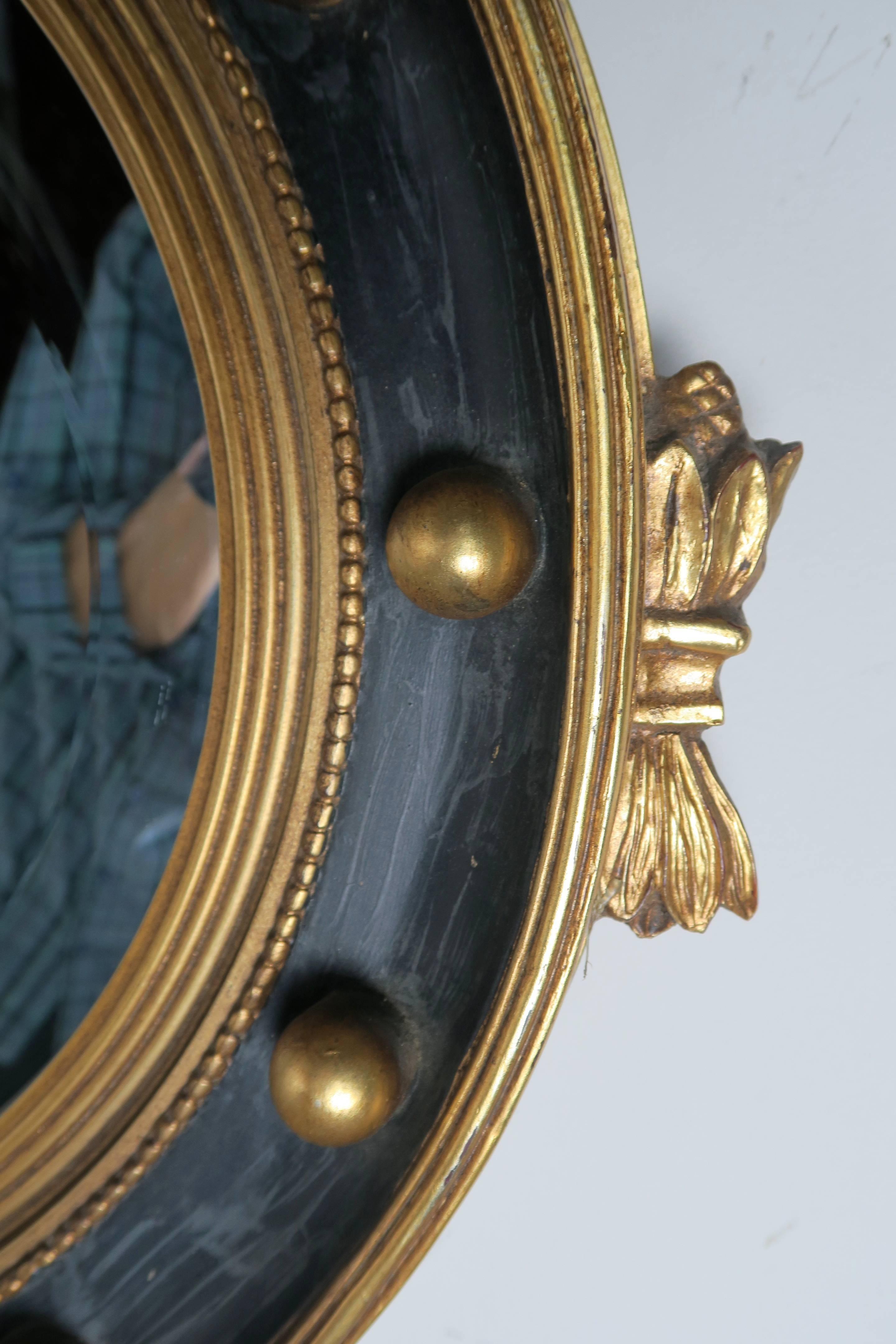 Mid-20th Century American Federal Style Painted and Parcel-Gilt Mirror with Eagle