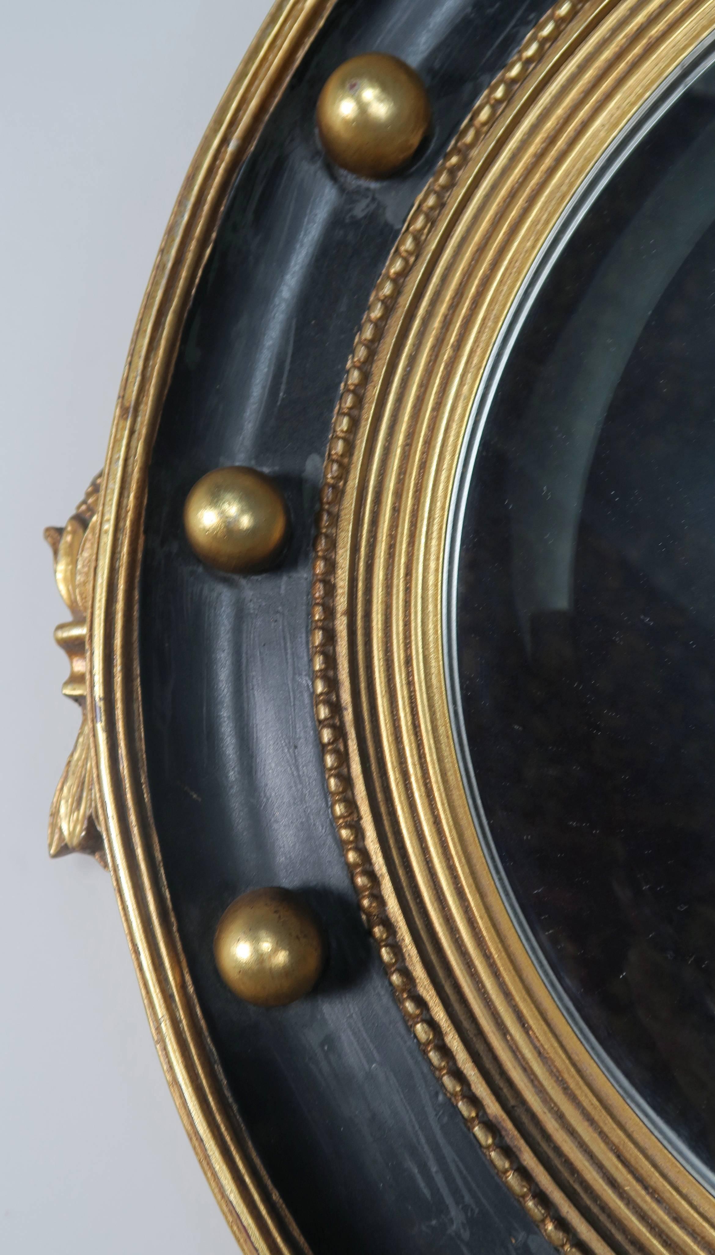 American Federal Style Painted and Parcel-Gilt Mirror with Eagle 1