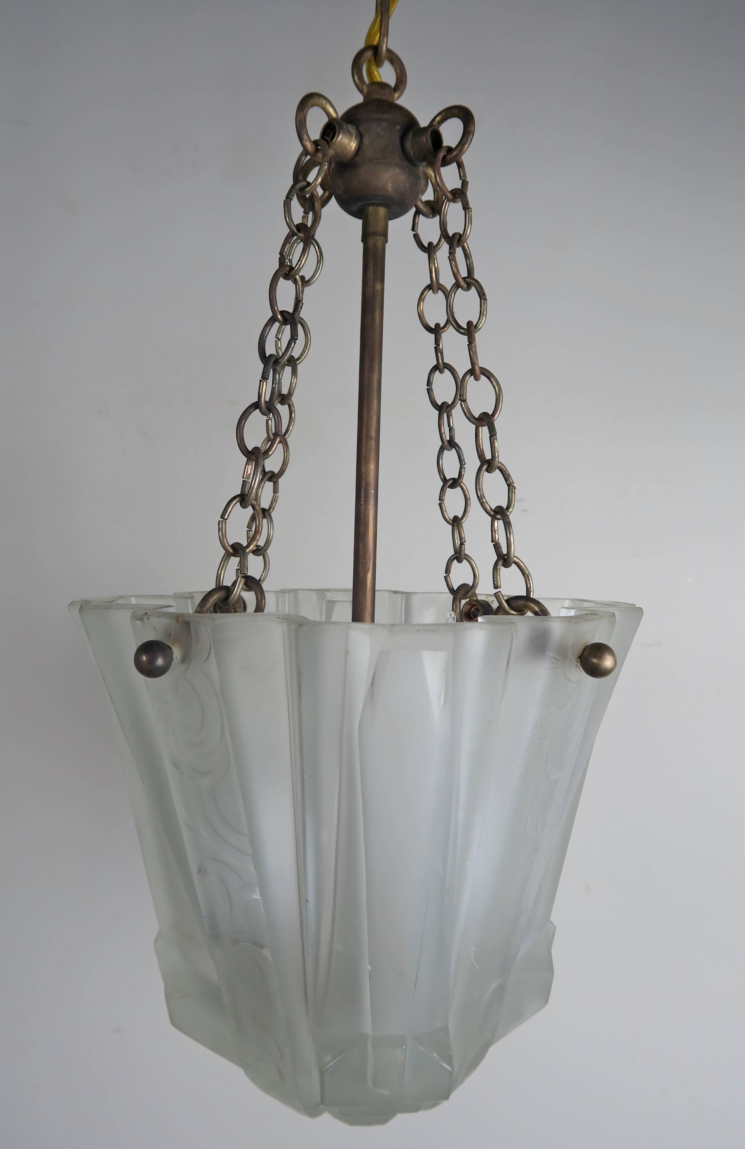 Pair of Art Nouveau Hanging Light Fixtures 1