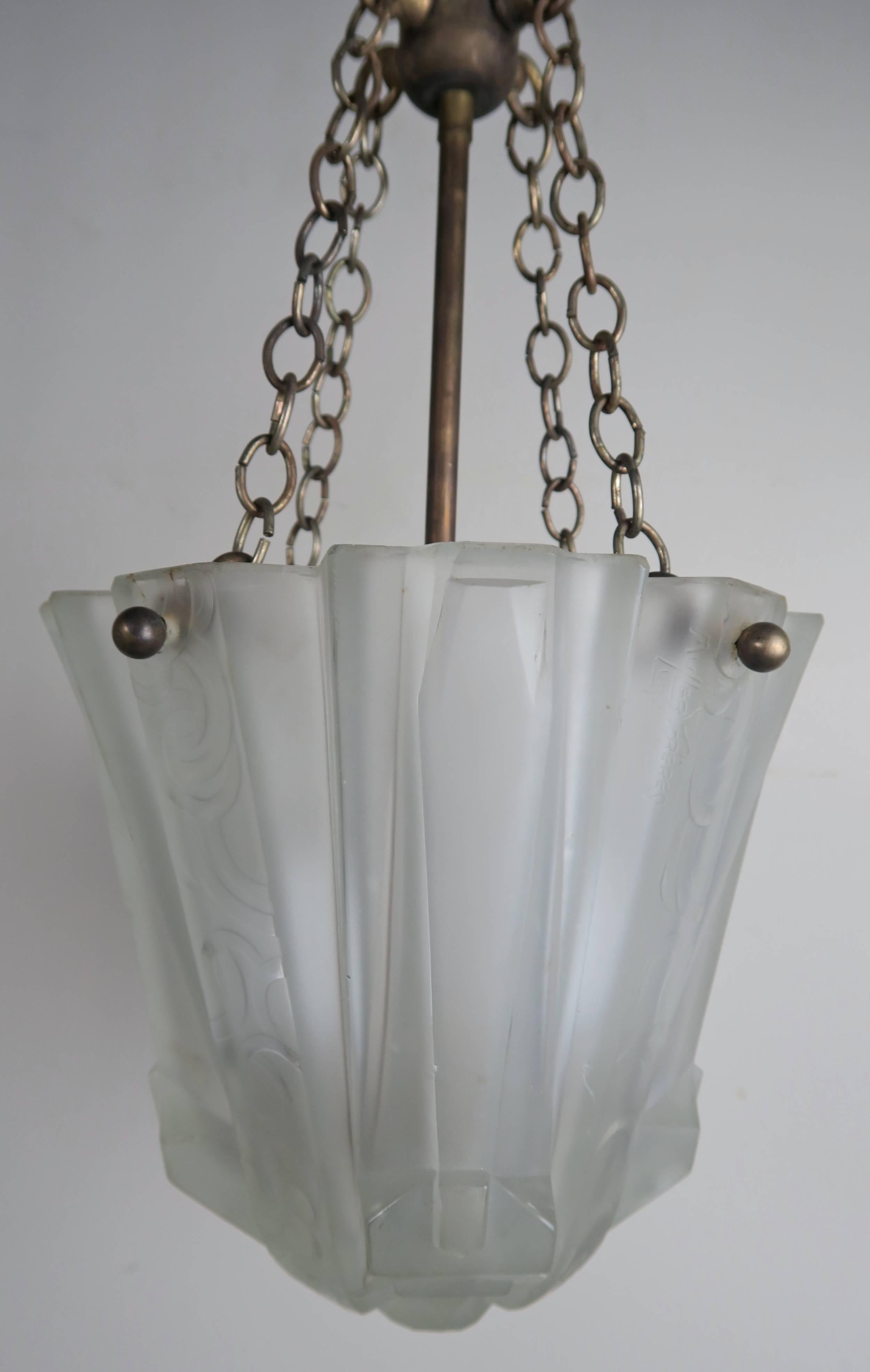 Pair of Art Nouveau Hanging Light Fixtures 2