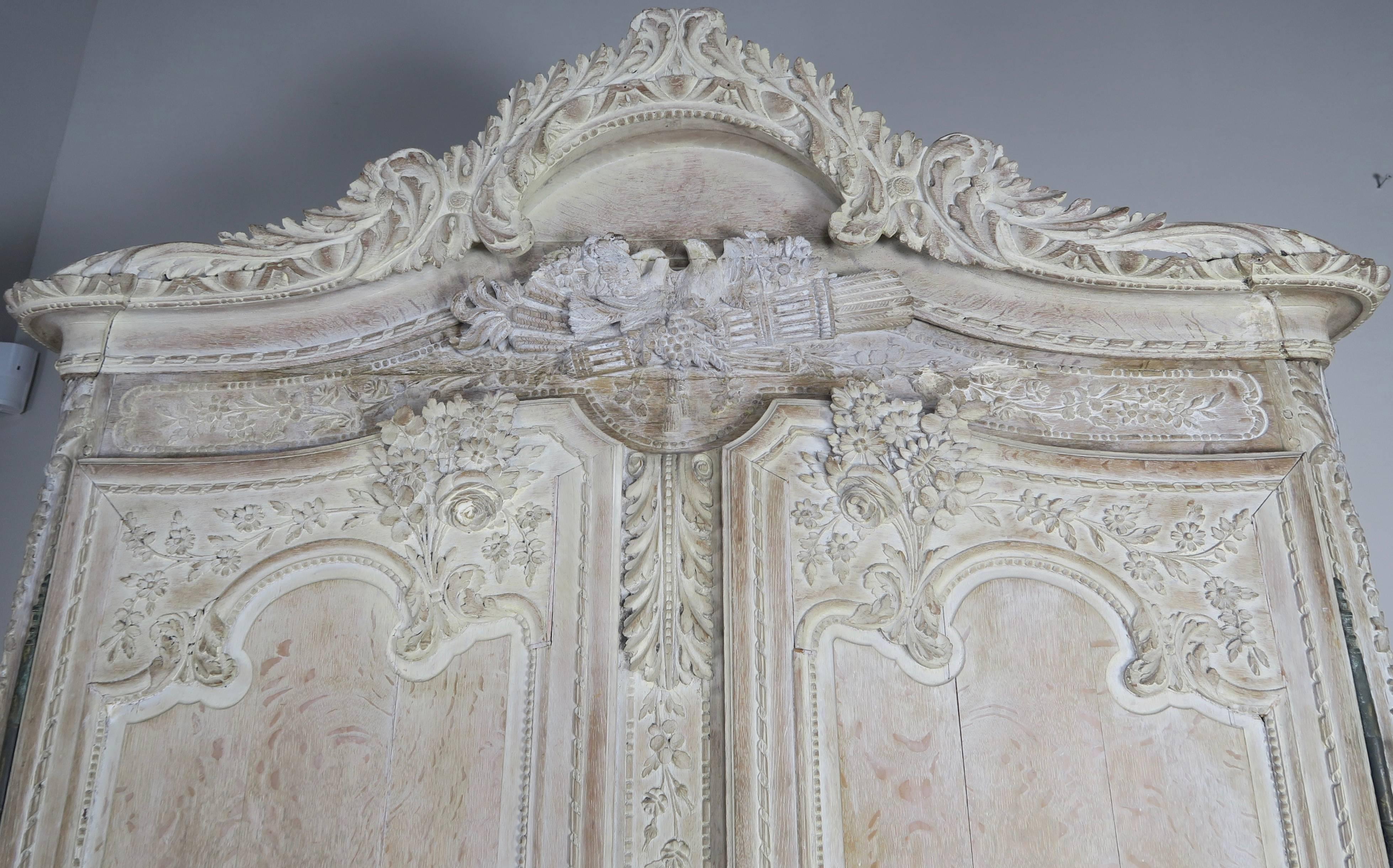 Hand-Carved 19th Century, French Louis XV Style Armoire