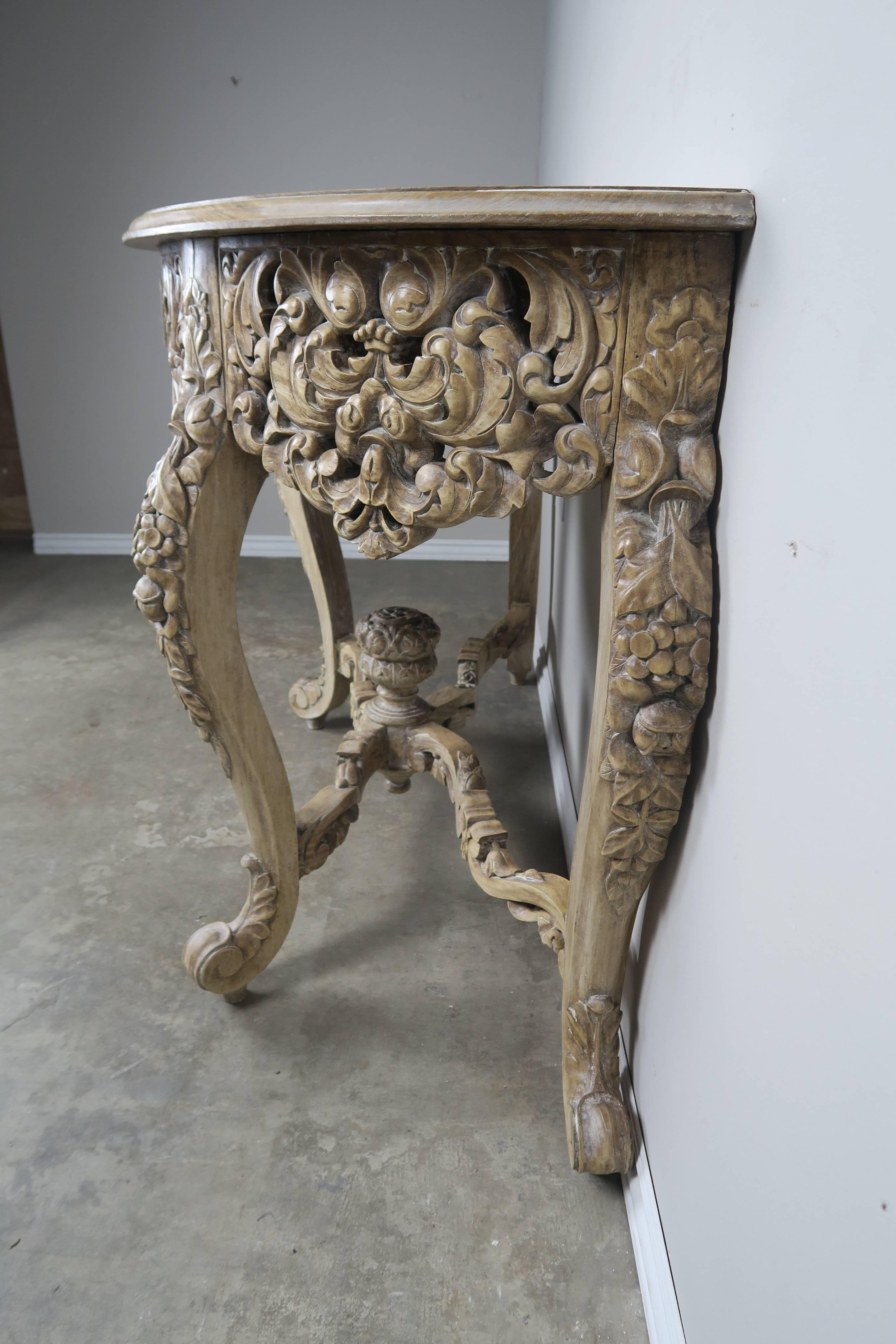 French Rococo Style Console with Centre Drawer, circa 1900 2