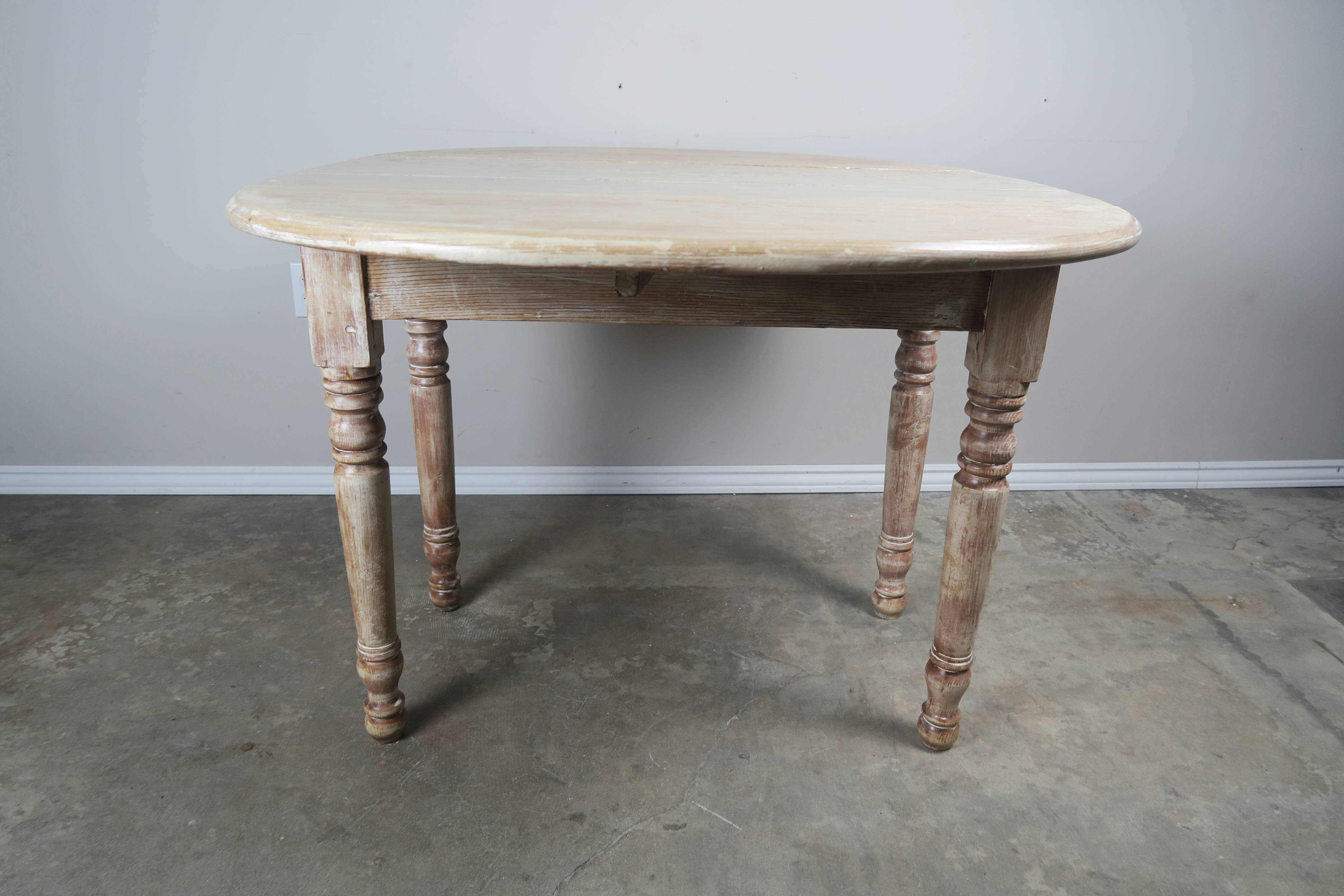 Pine English Drop-Leaf Table with Natural Washed Finish