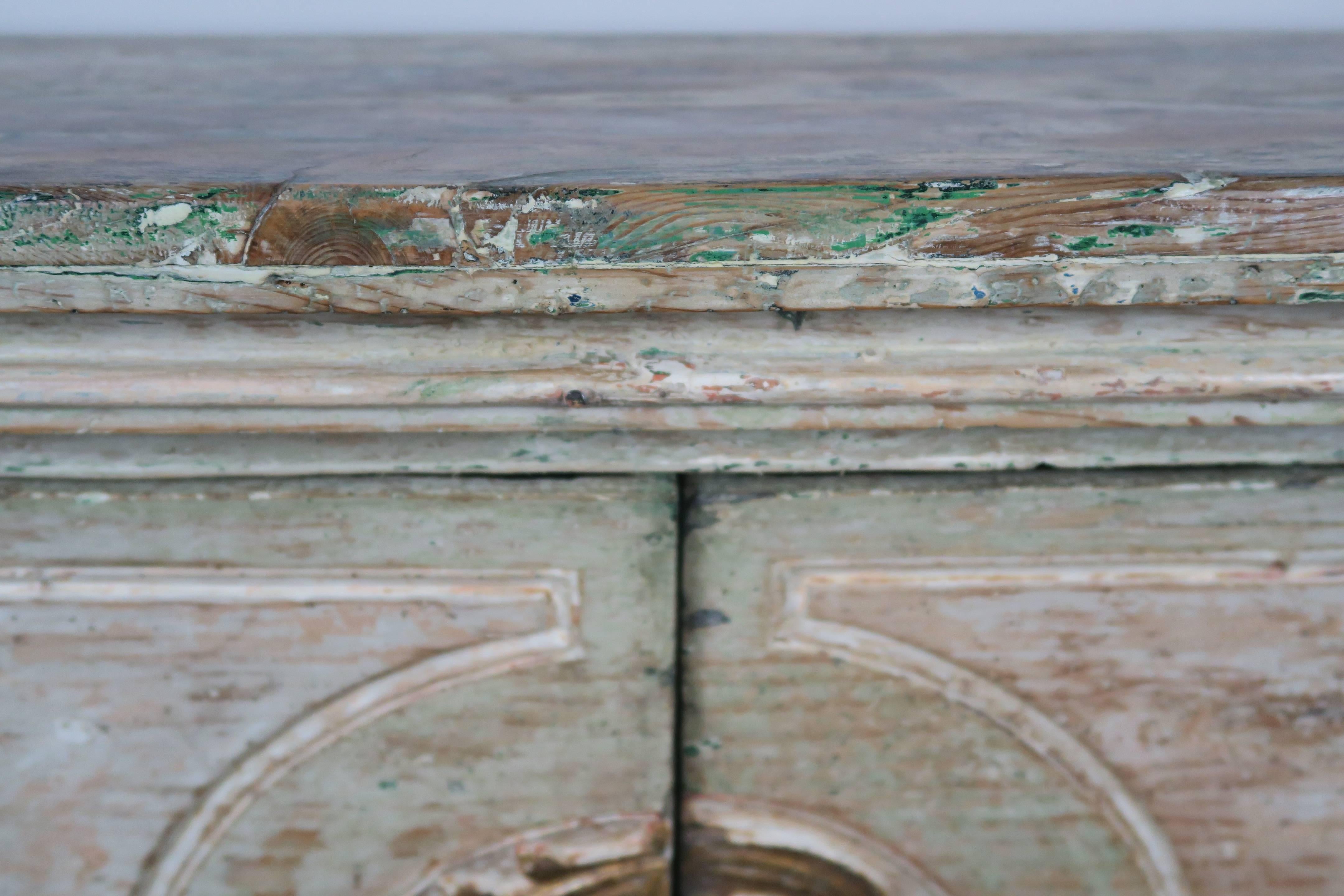Wood 19th Century Italian Painted and Parcel-Gilt Console