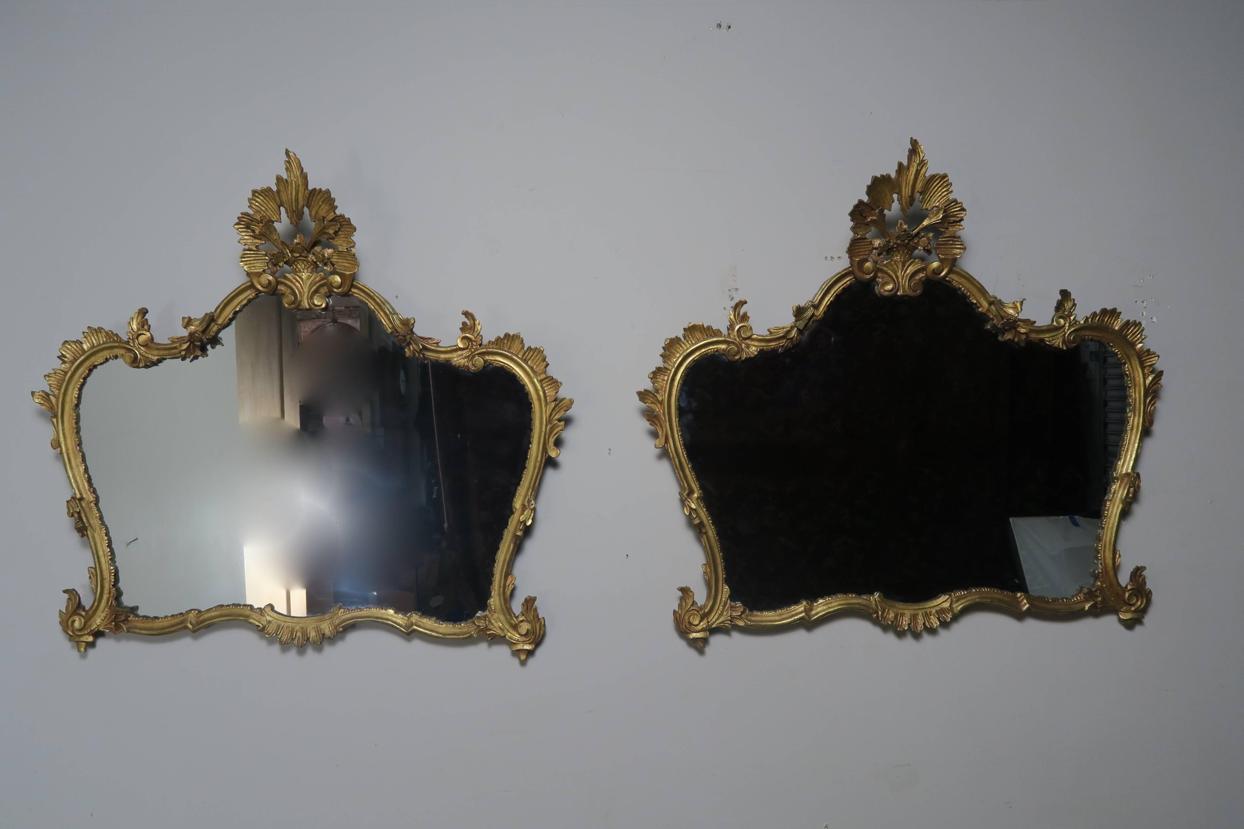 Mid-20th Century Pair of French Giltwood Mirrors, circa 1930s