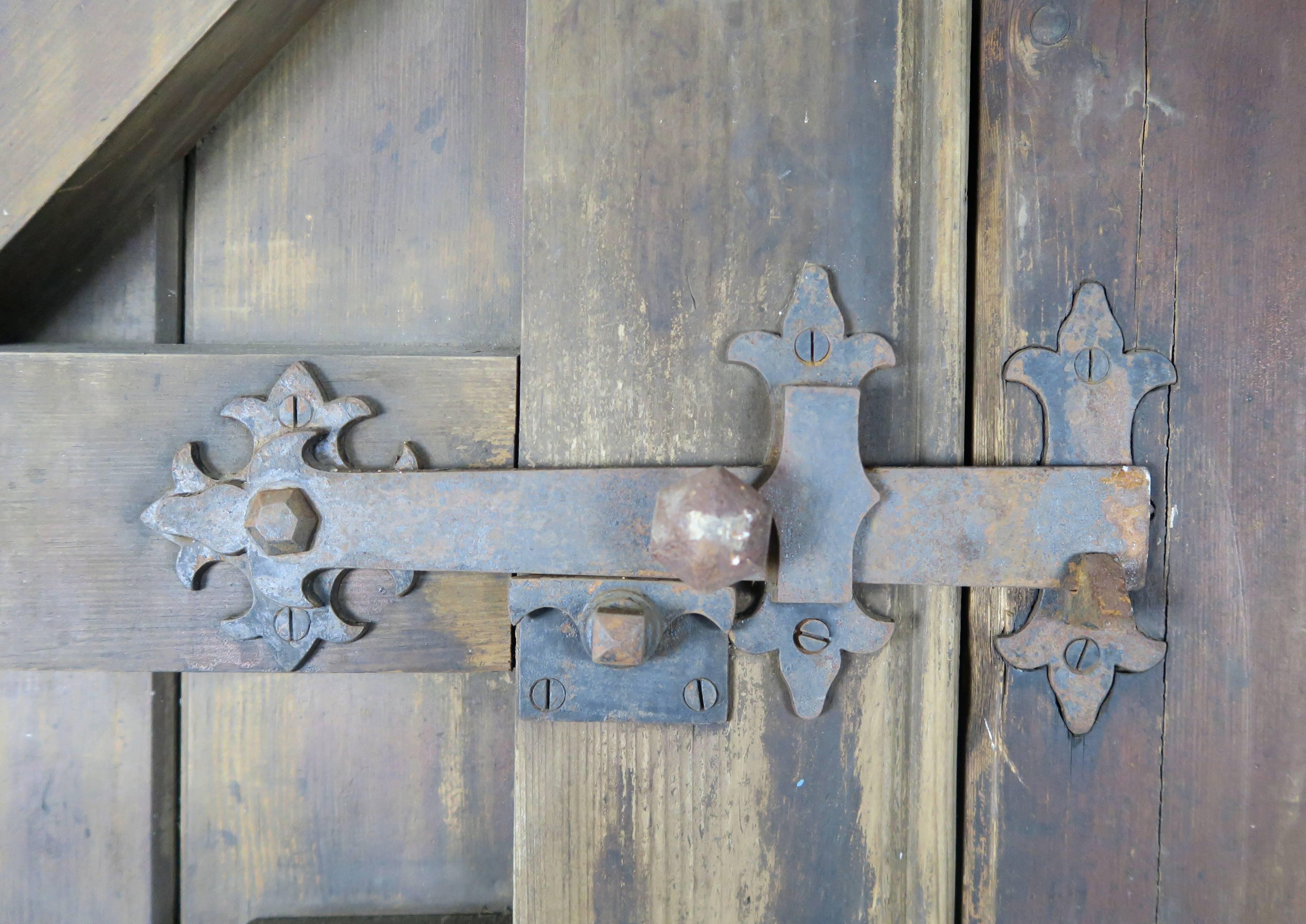 19th Century Pair of Monumental Spanish Barn Doors with Iron Hardware
