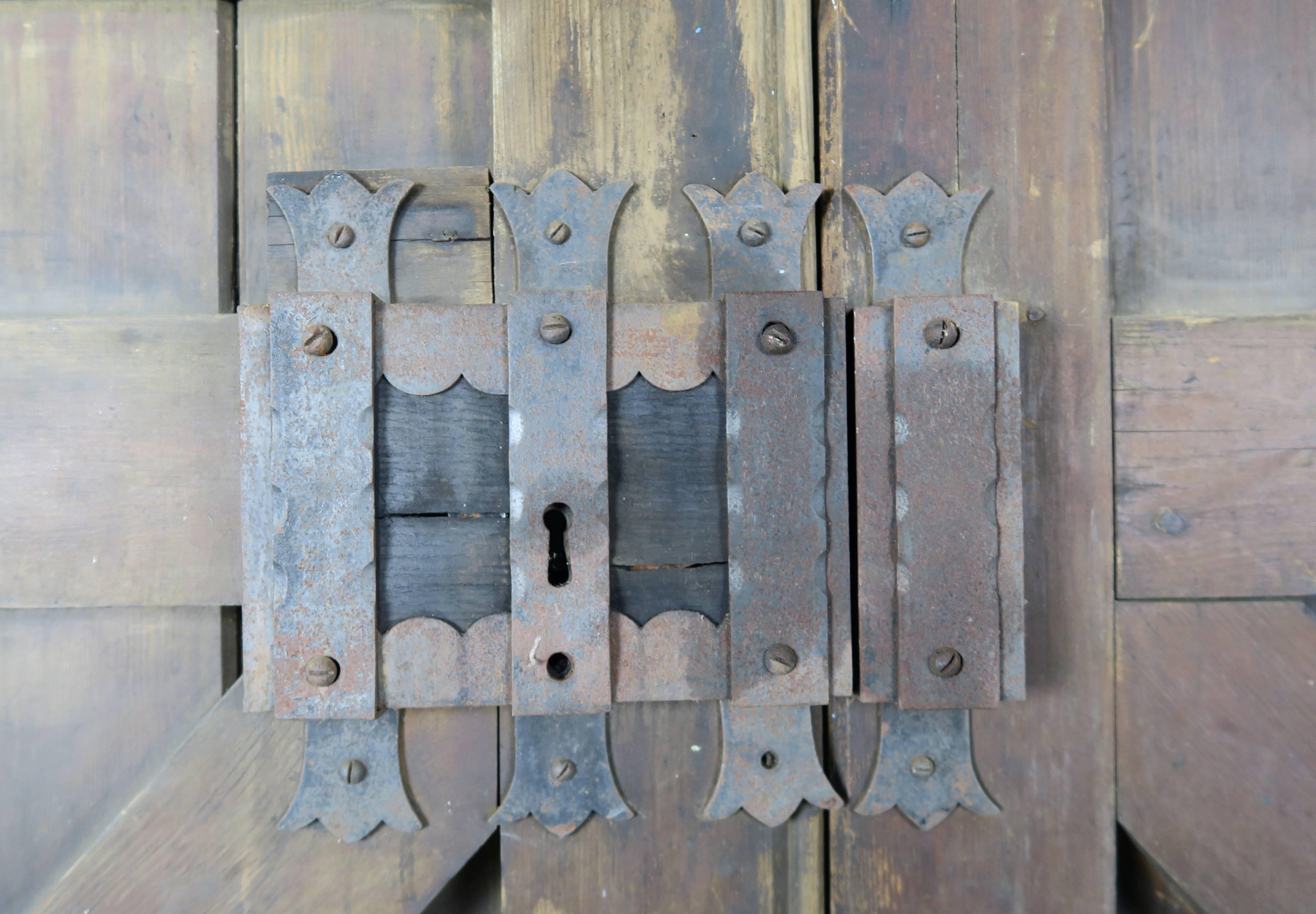Cedar Pair of Monumental Spanish Barn Doors with Iron Hardware