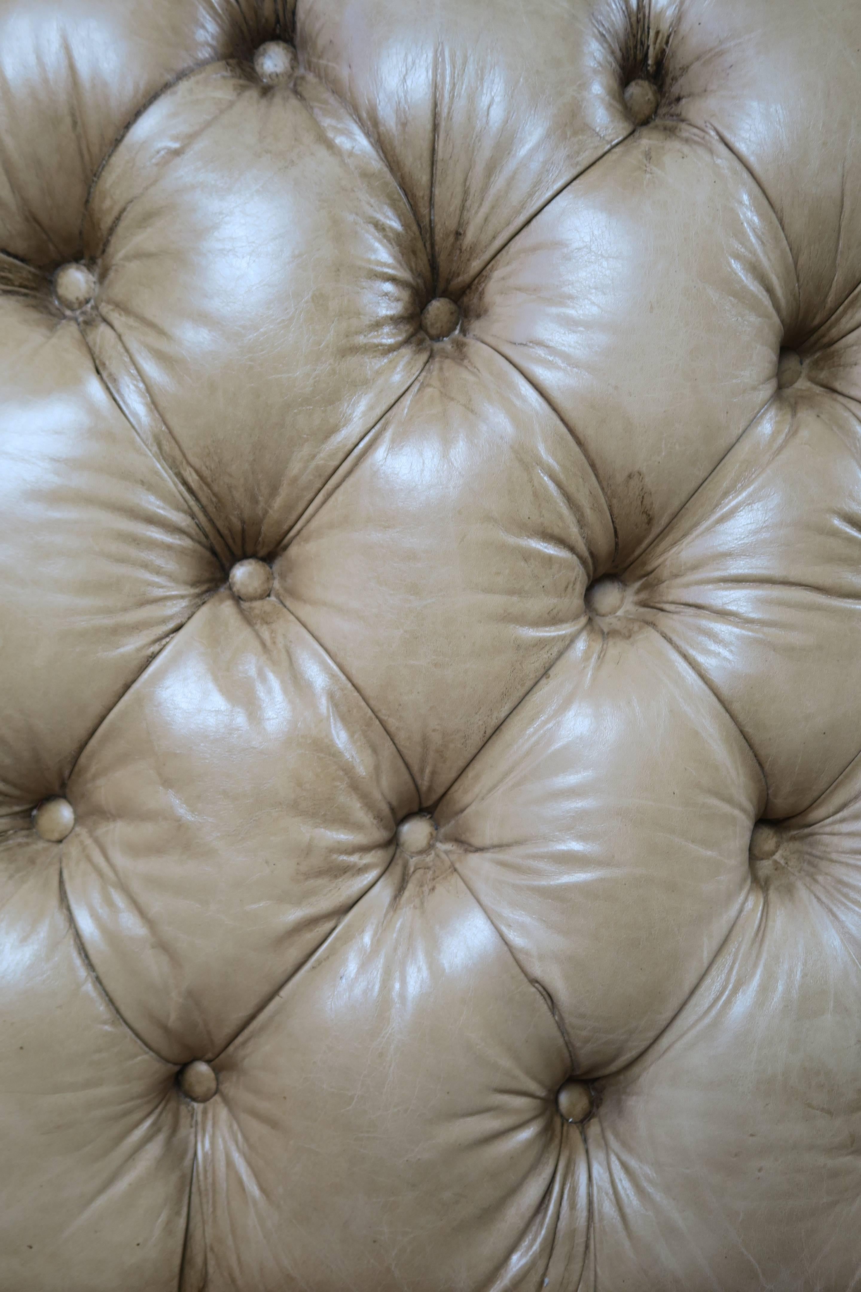 Custom Chesterfield Tufted Leather Sofa by Melissa Levinson In Excellent Condition In Los Angeles, CA
