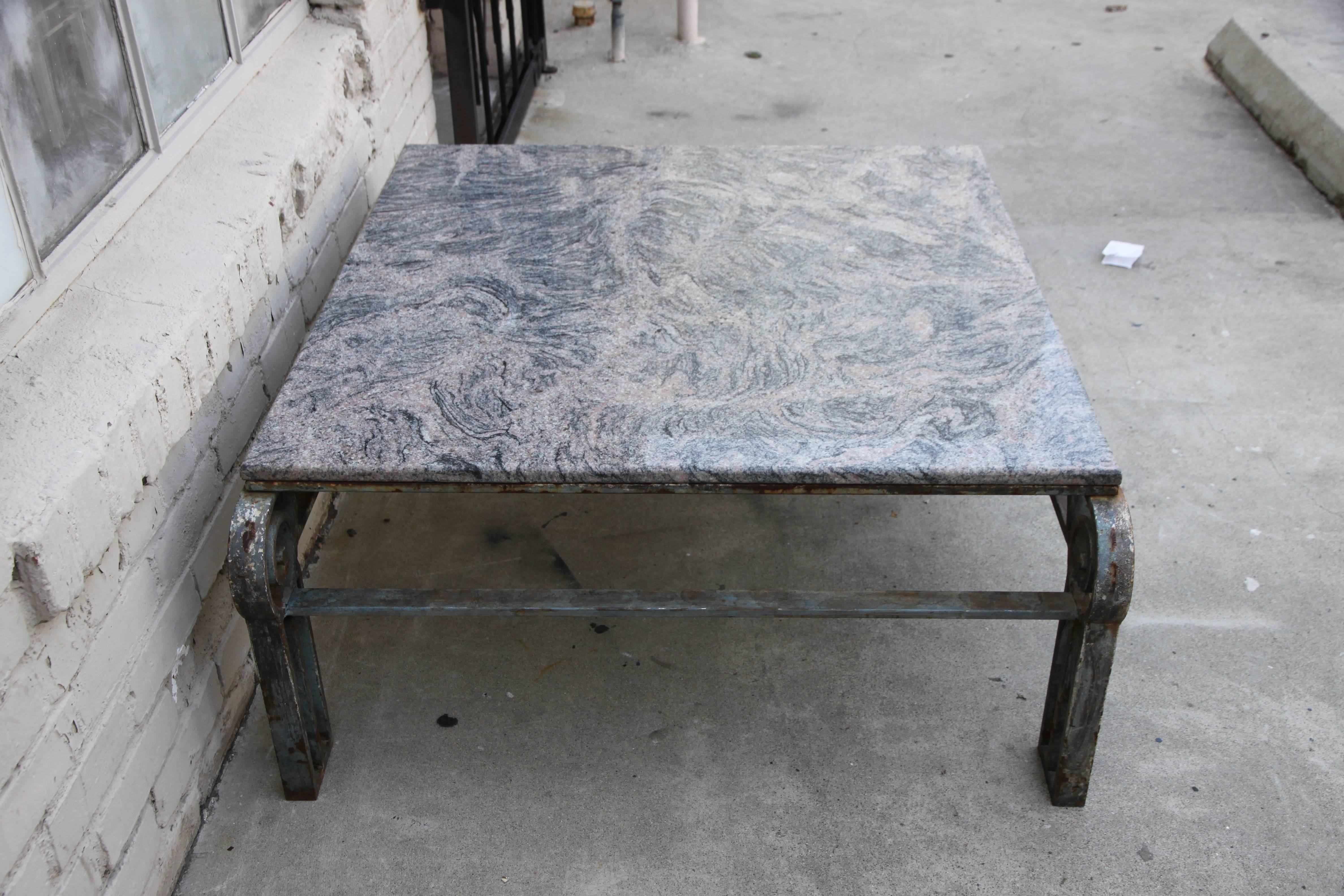 Art Deco Wrought Iron Coffee Table In Good Condition In Los Angeles, CA