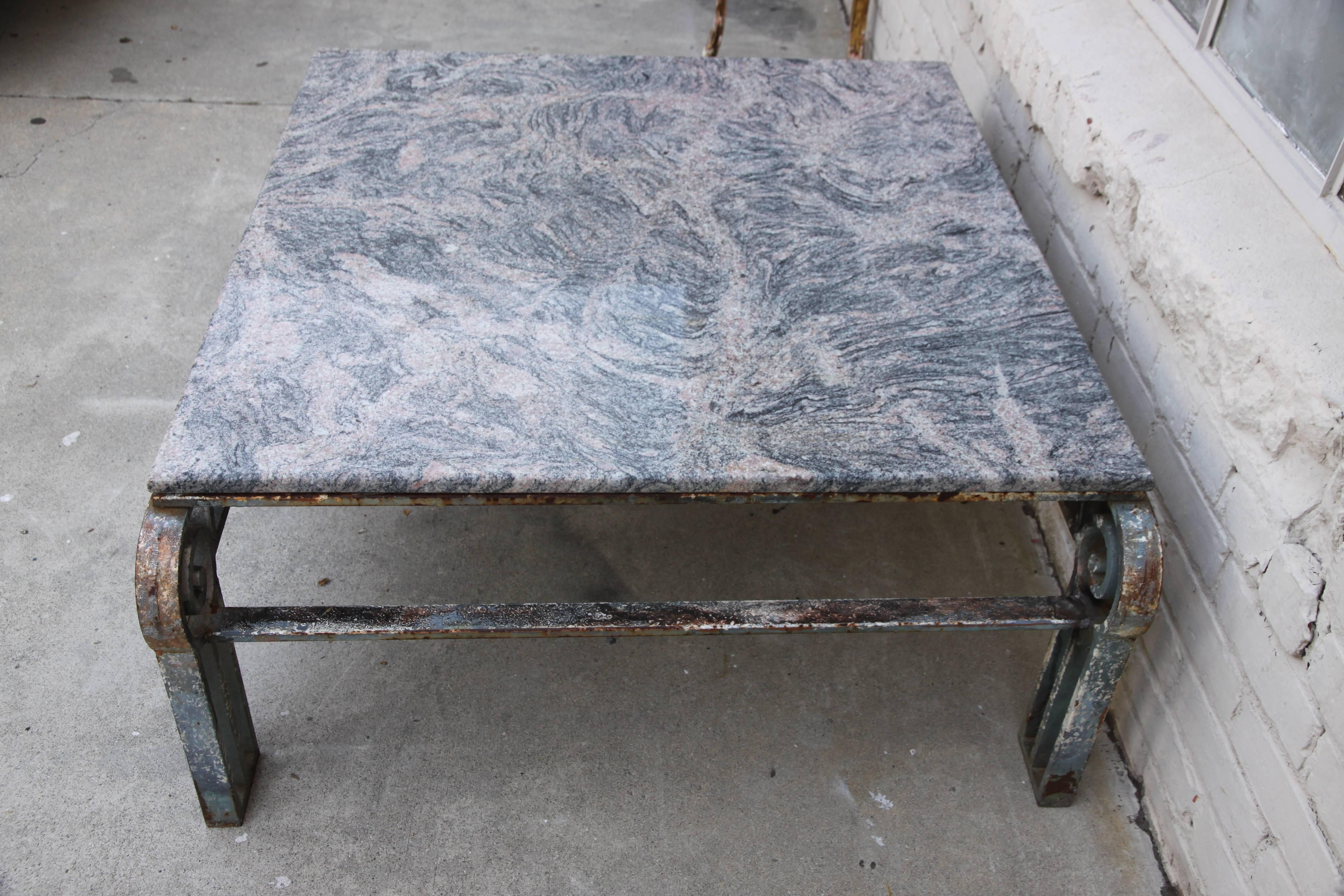 Early 20th Century Art Deco Wrought Iron Coffee Table