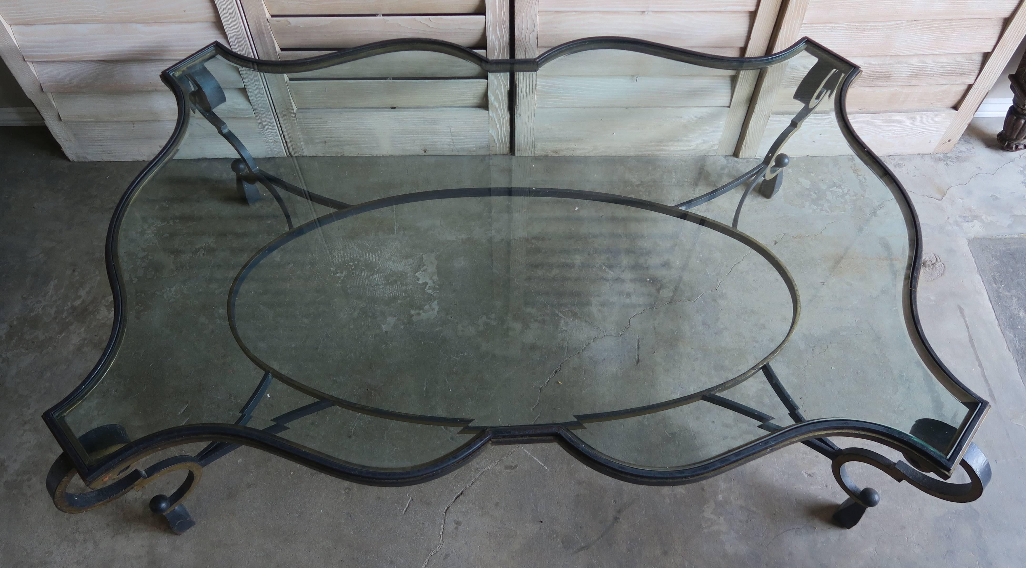 iron and glass coffee table