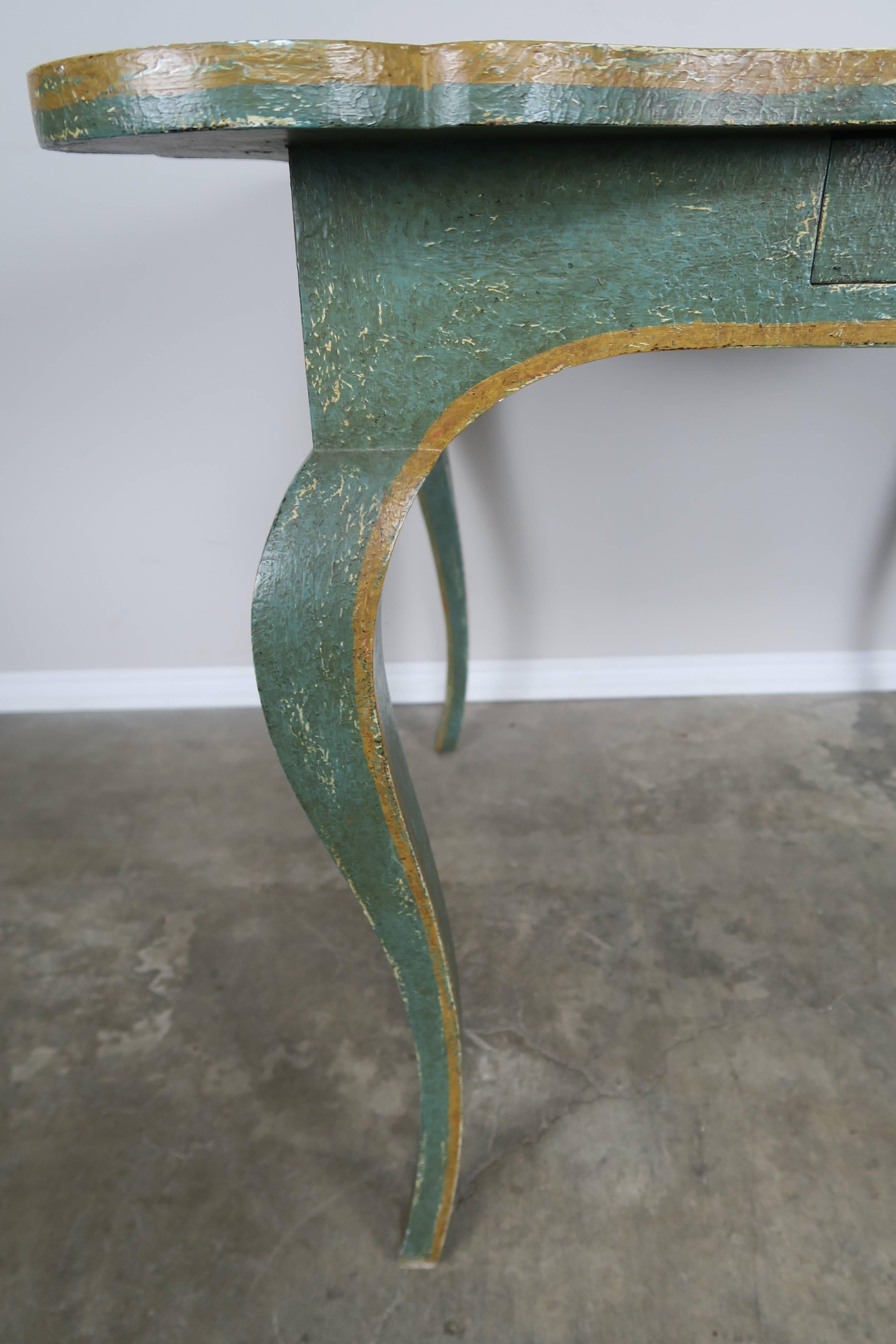 20th Century Minton-Spidell Game Table with Embossed Leather Top