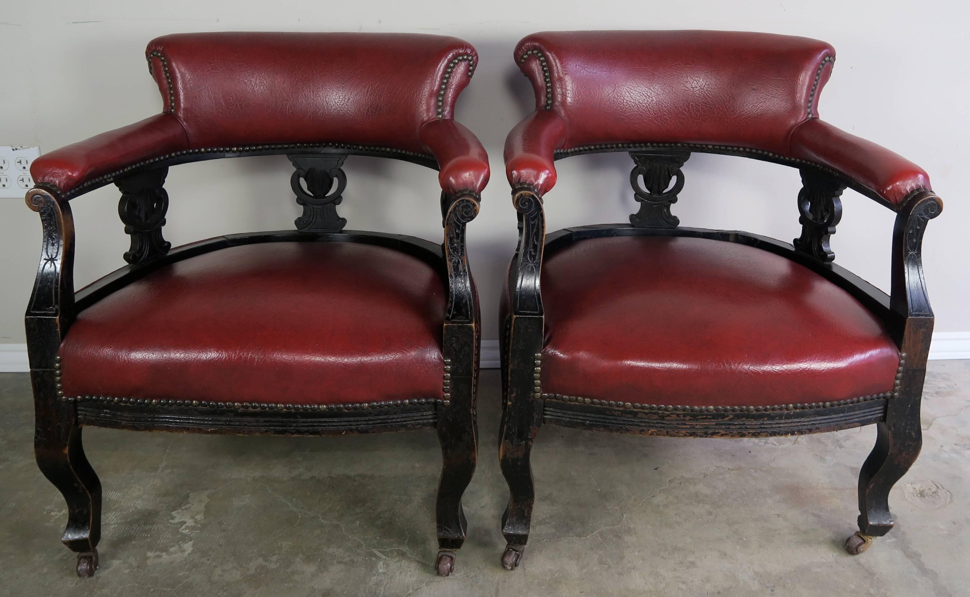 American 19th Century Victorian Antique Chairs, Pair