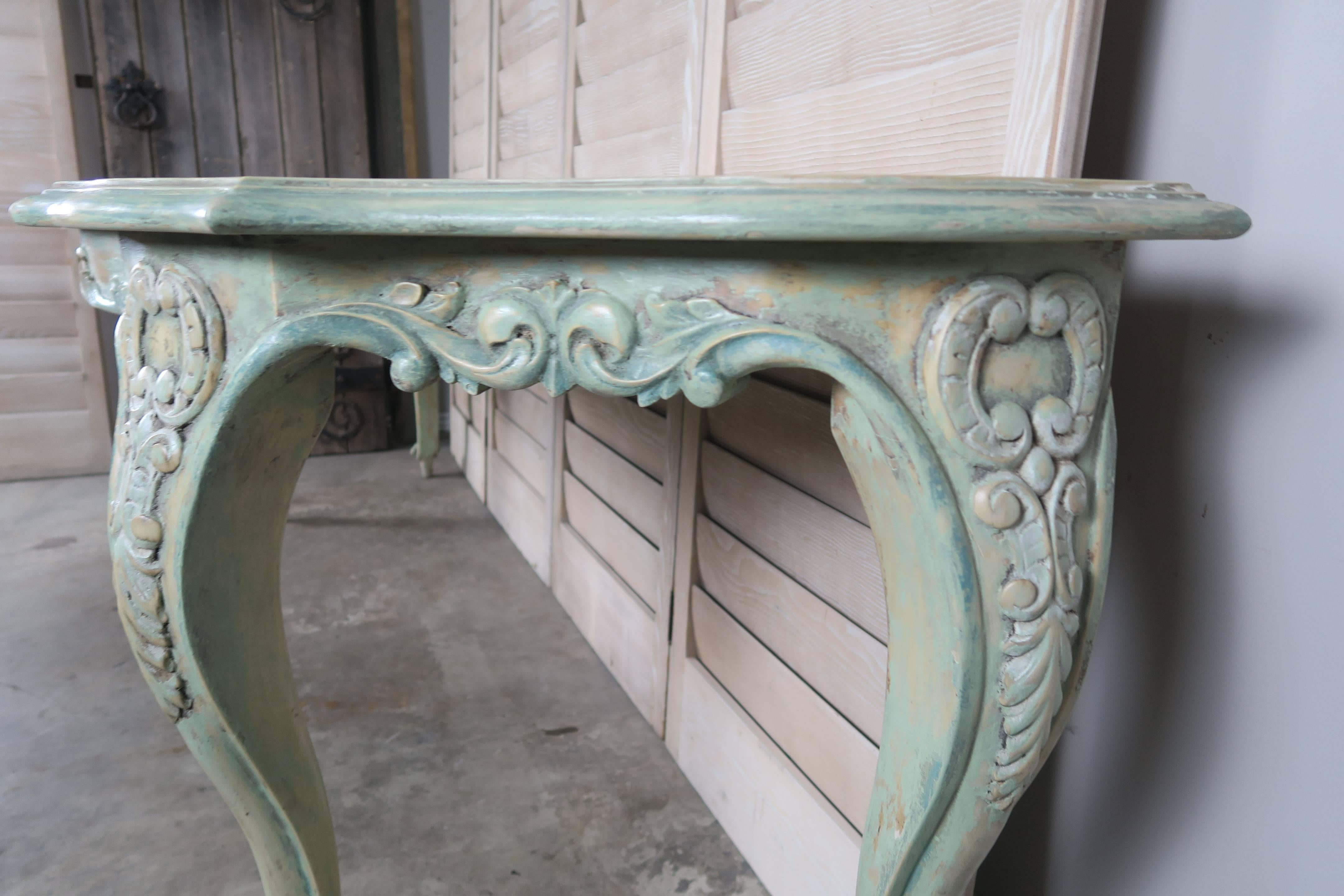 French Louis XV Style Painted Console, circa 1940s 1