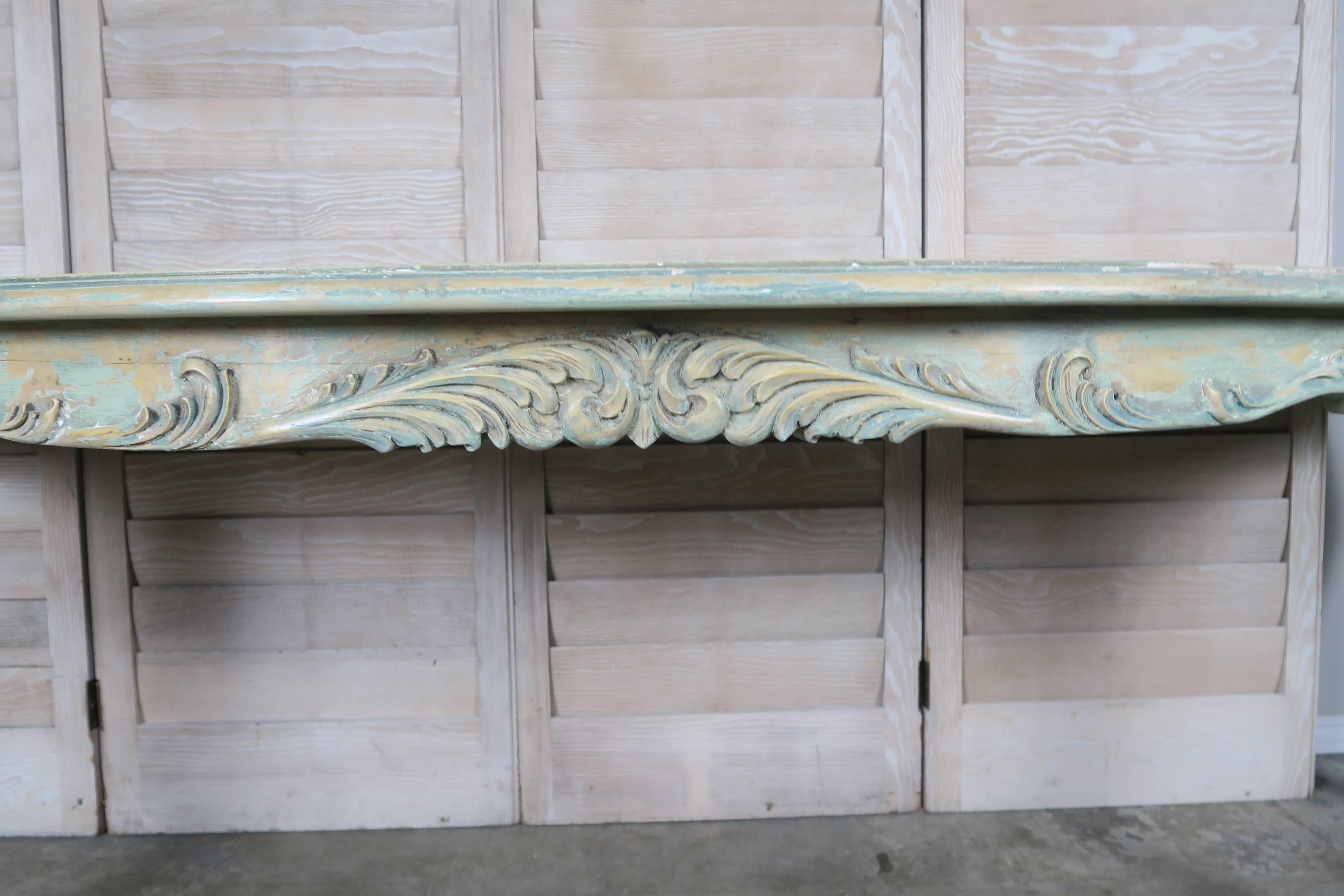 French Louis XV Style Painted Console, circa 1940s 4