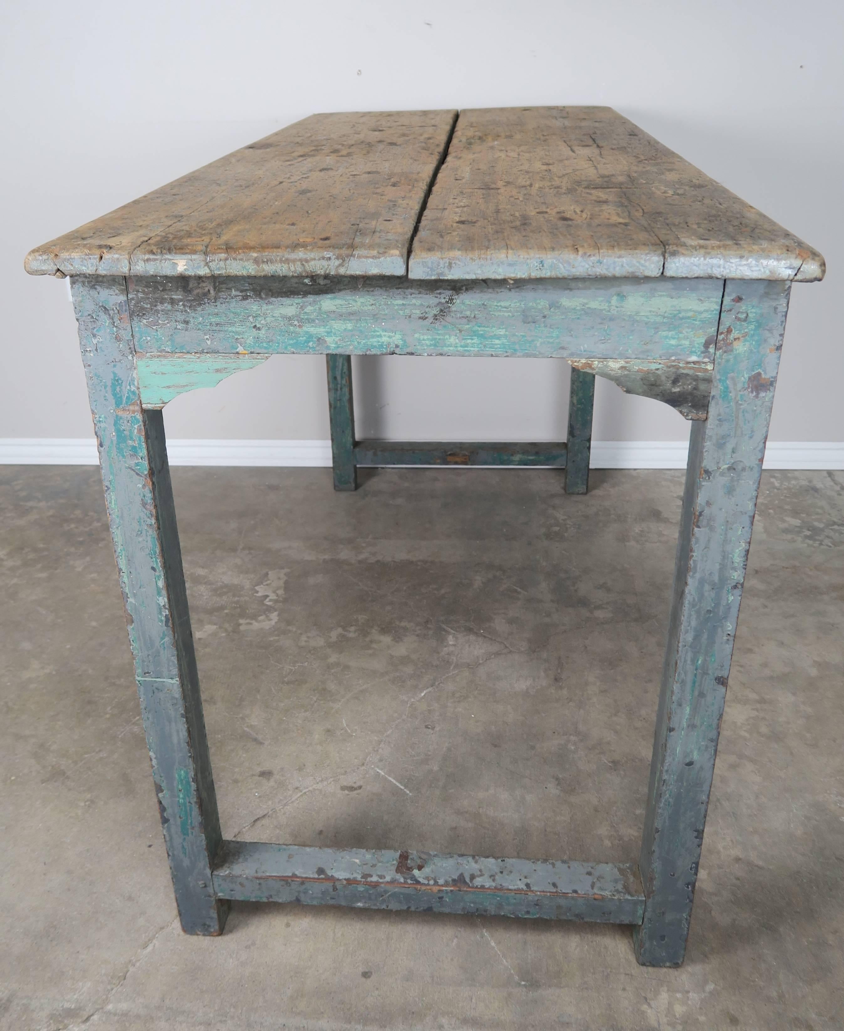 Swedish Blue Painted and Natural Wood Table 2
