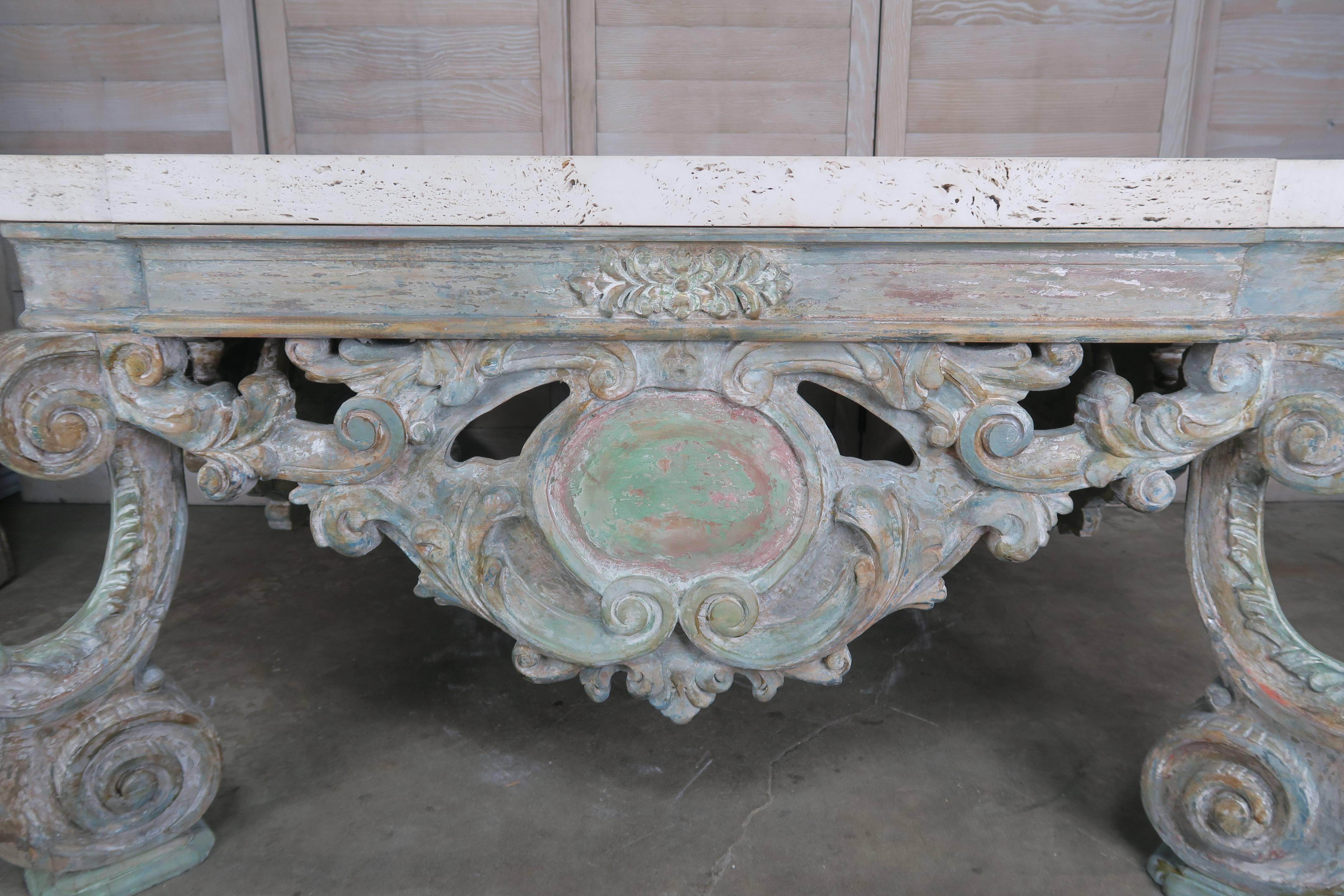 20th Century French Carved Louis XV Style Coffee Table 