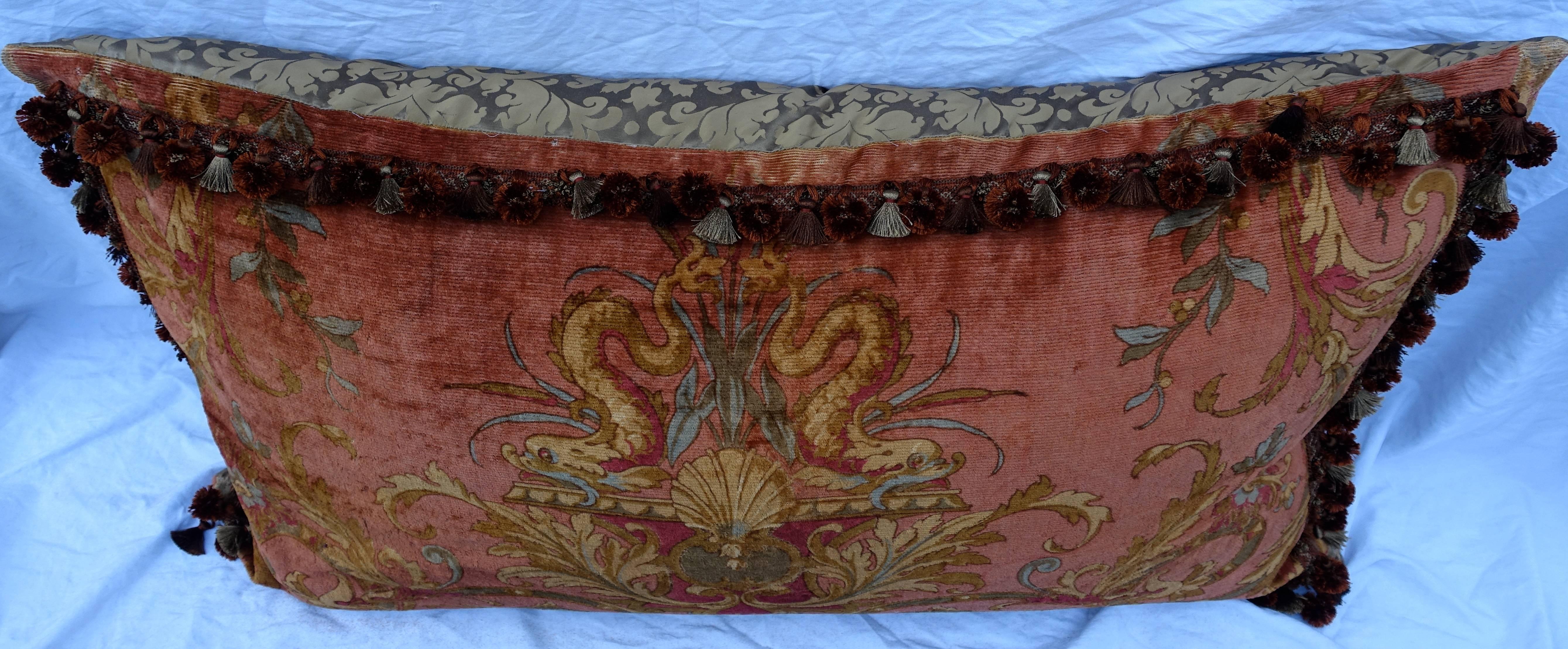 Baroque Custom Vintage Mohair Velvet Bed Pillow by Melissa Levinson