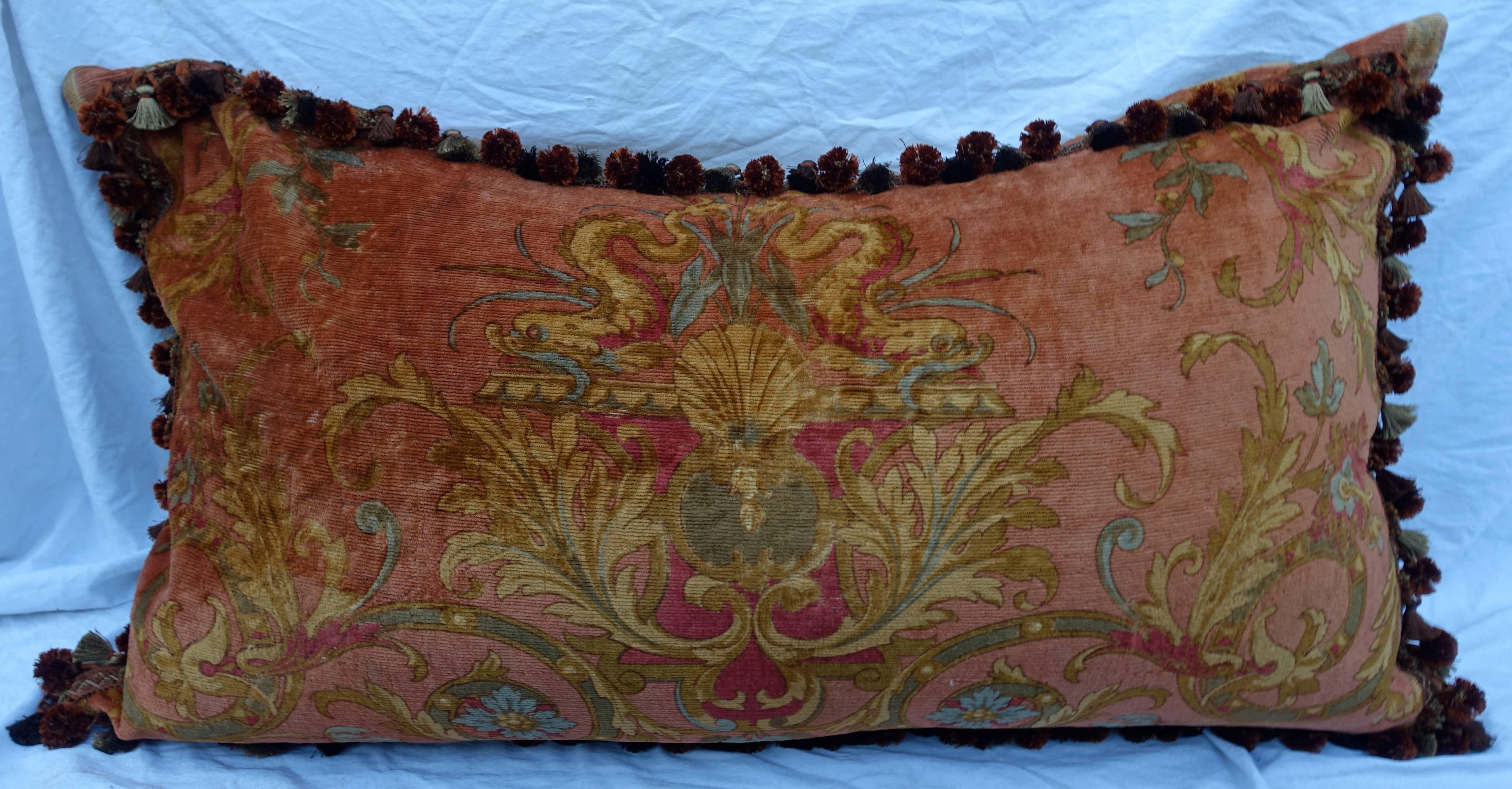 Italian Custom Vintage Mohair Velvet Bed Pillow by Melissa Levinson