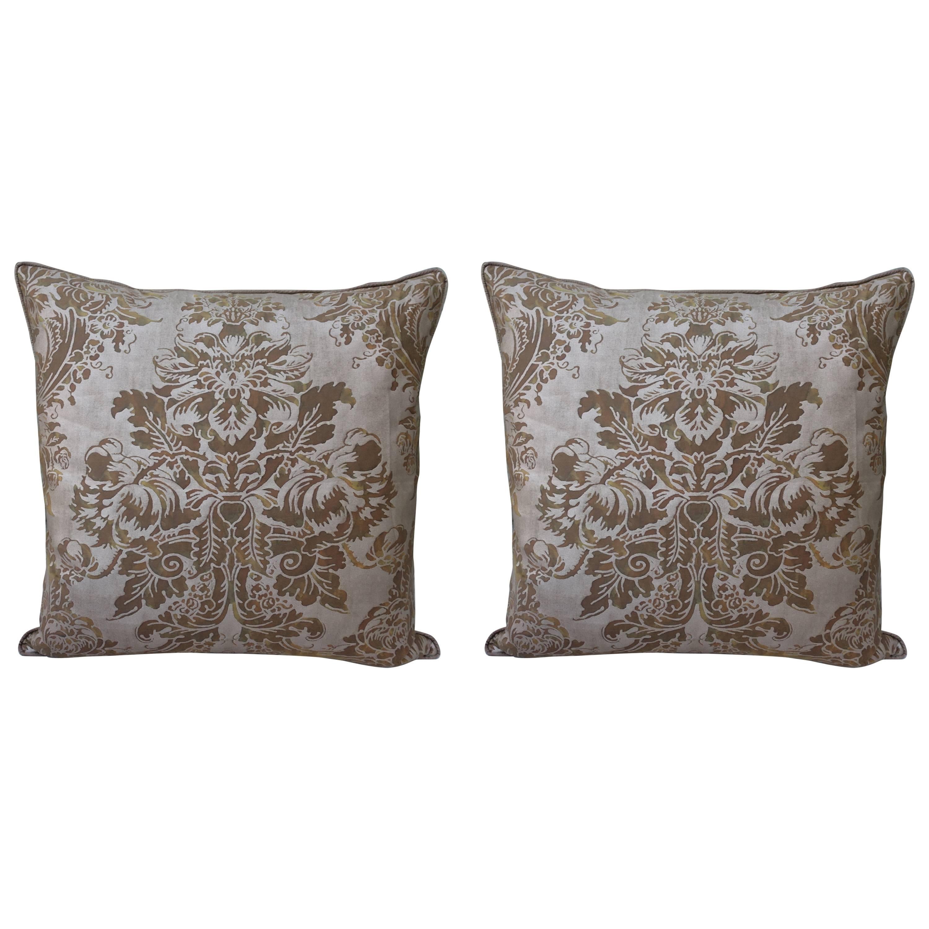 Pair of Dandola Patterned Fortuny Pillows