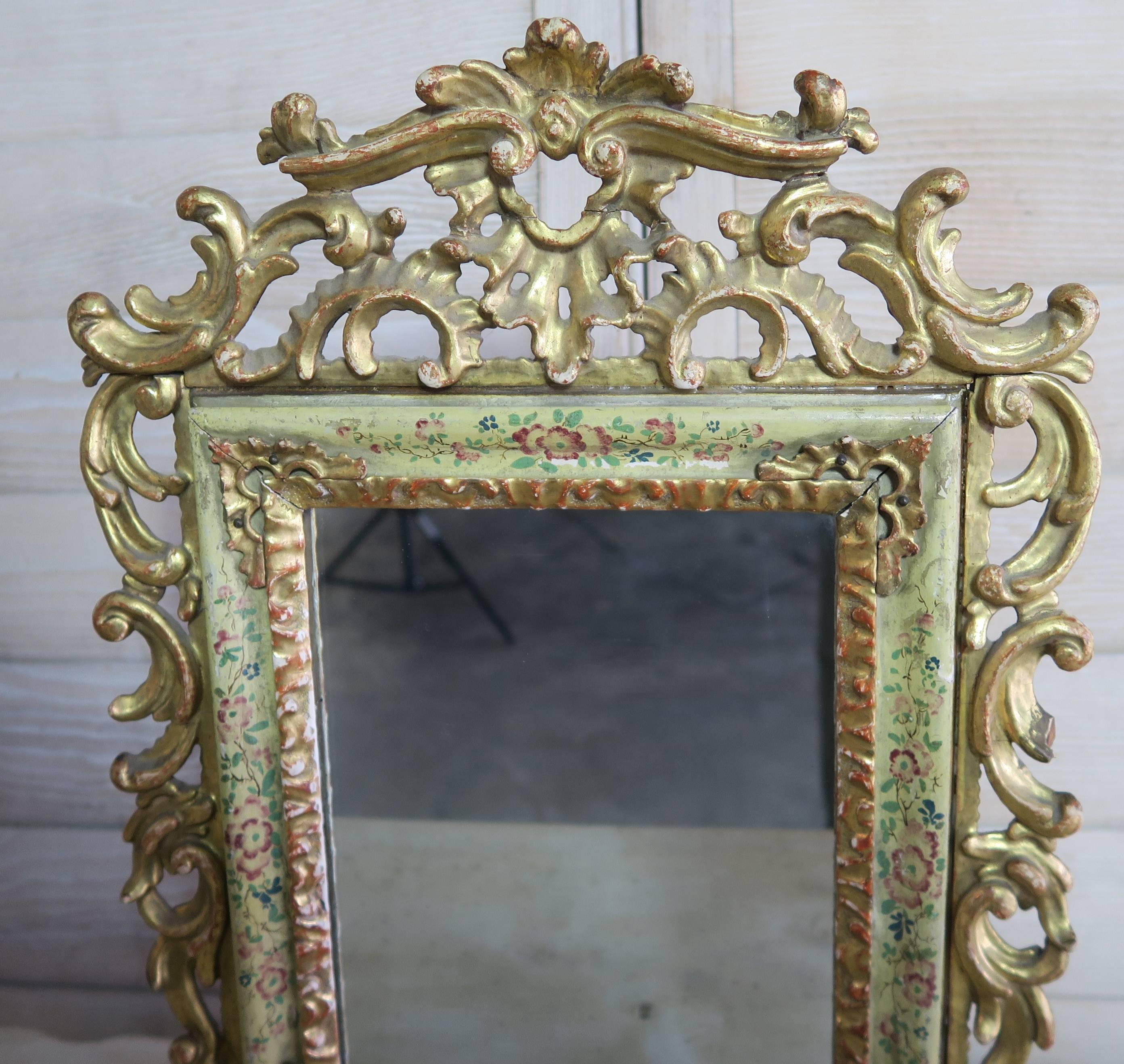 19th Century Painted and Giltwood Mirror 1